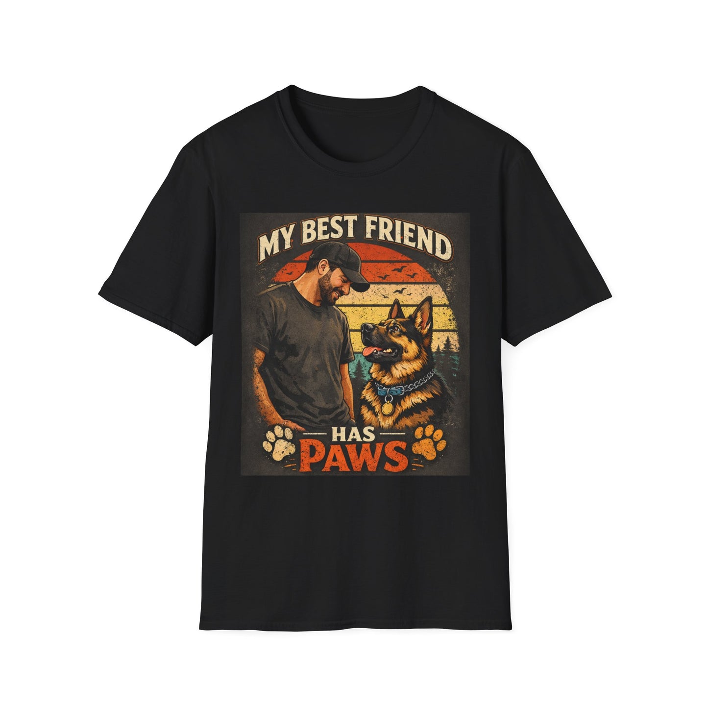 My Best Friend Has Paws T-Shirt | Dog Lover Retro Graphic