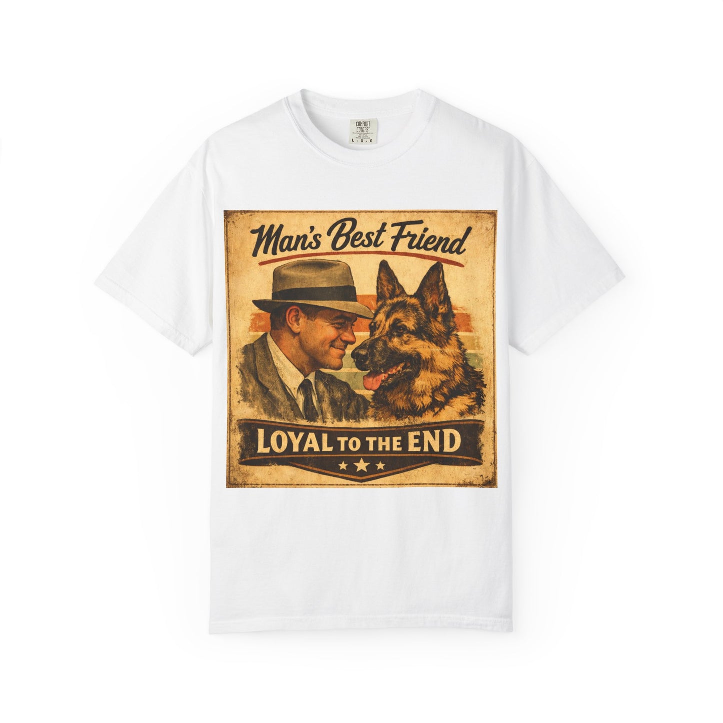 Man's Best Friend Loyal to the End T-shirt | Retro Dog Vintage Poster