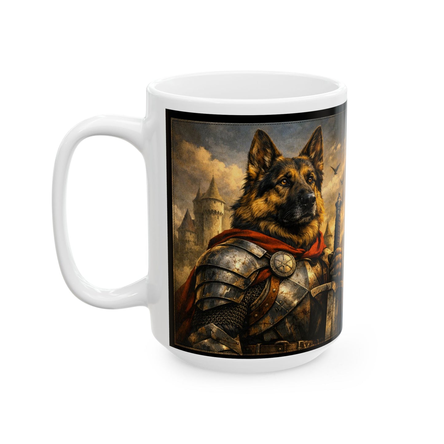 Medieval Knight Illustration Mug | Ceramic Coffee Cup