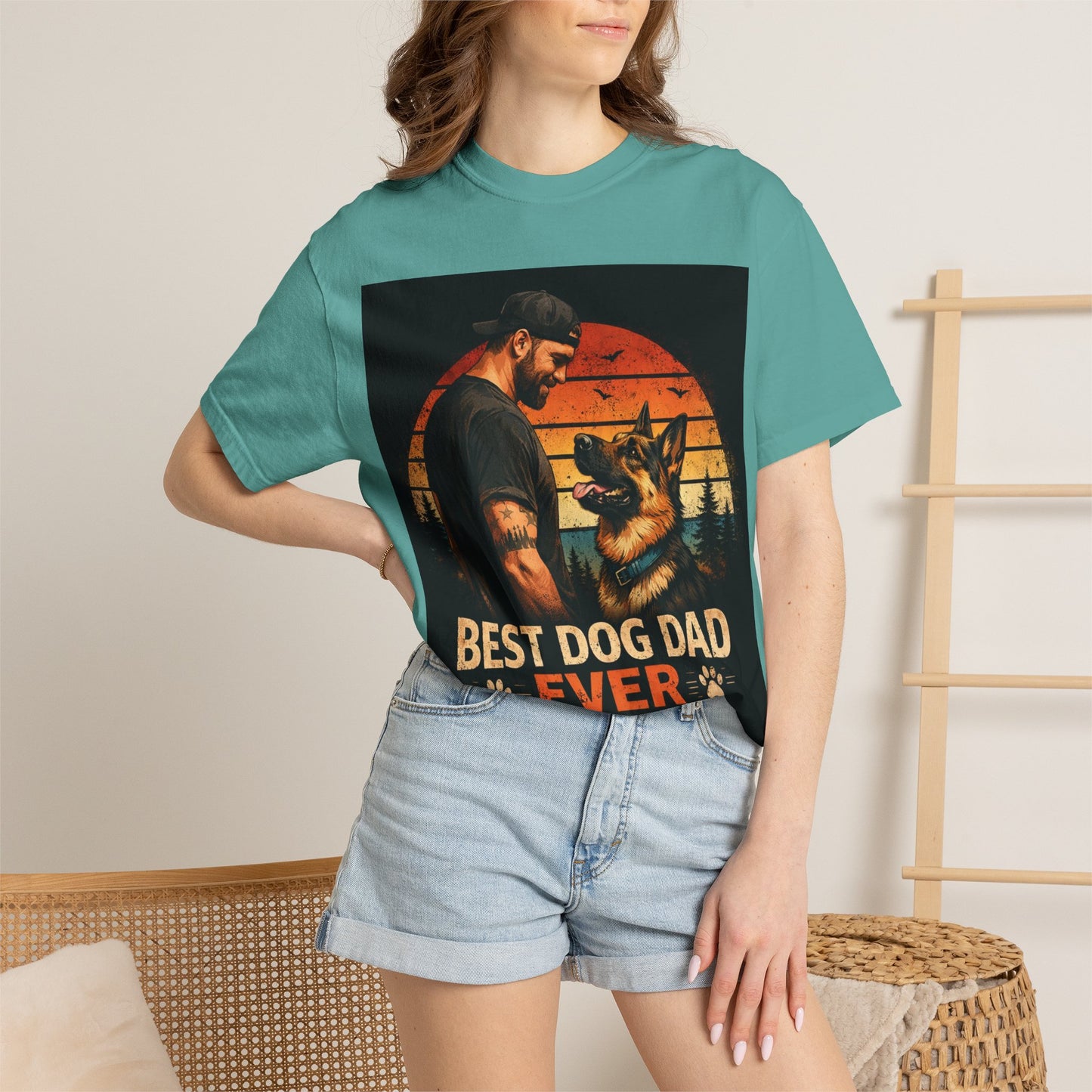 Best Dog Dad Ever Shirt | German Shepherd Dog Dad Tee | Loyal Companions Forever Friends | Comfort Colors 1717 Vintage Tee