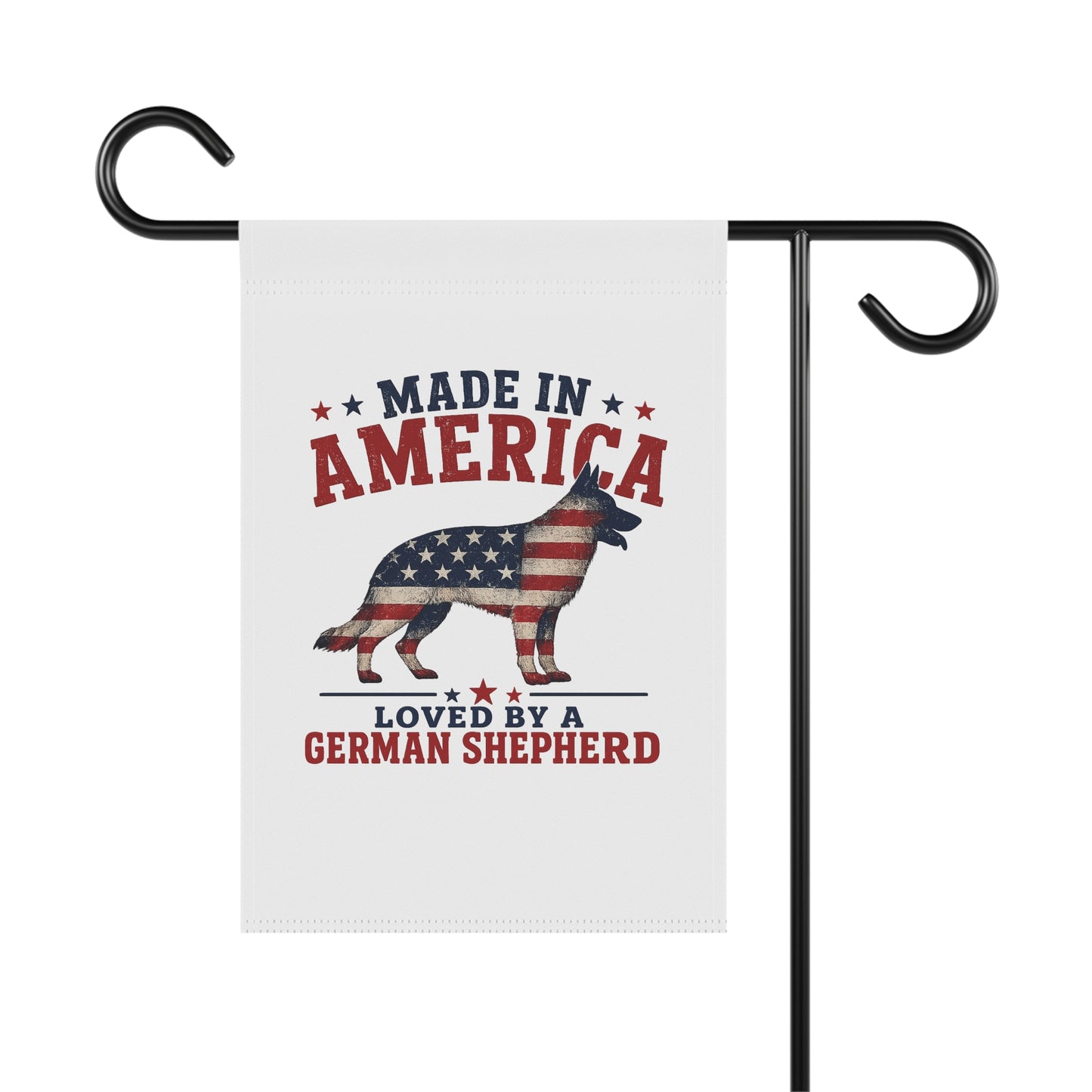 Made in America Garden Flag — Loved by a German Shepherd