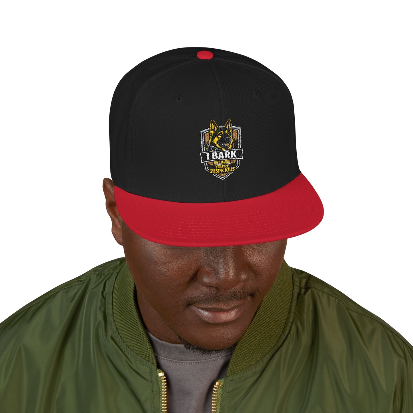 Embroidered Crown Skull Snapback Hat — Streetwear Baseball Cap with Gold Accent