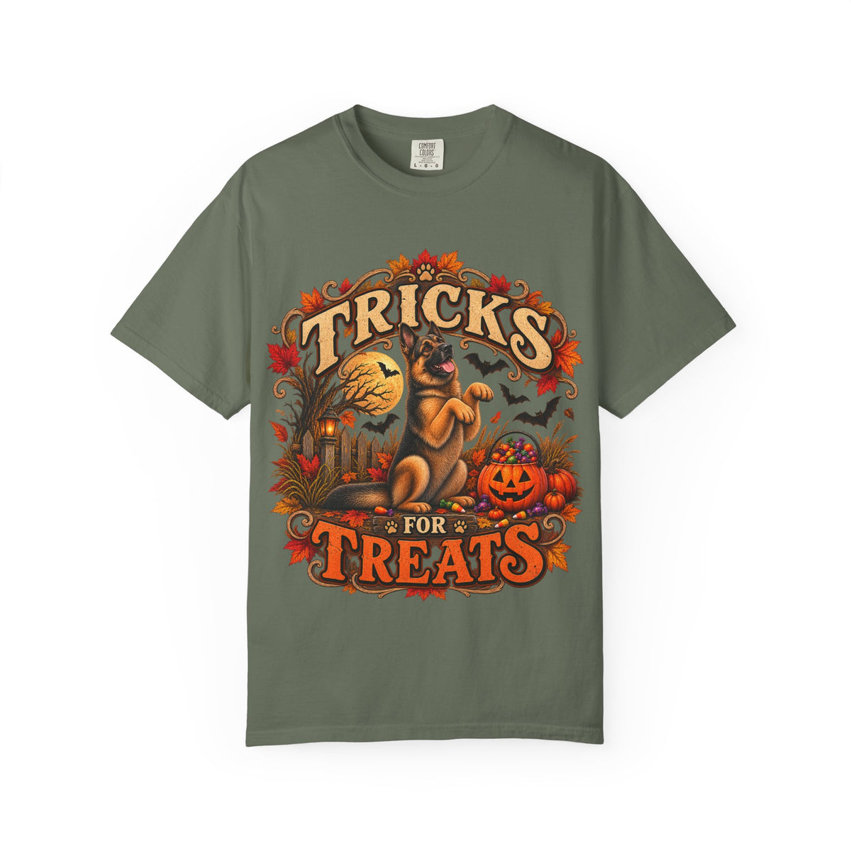 German Shepherd Tricks for Treats Halloween T-Shirt