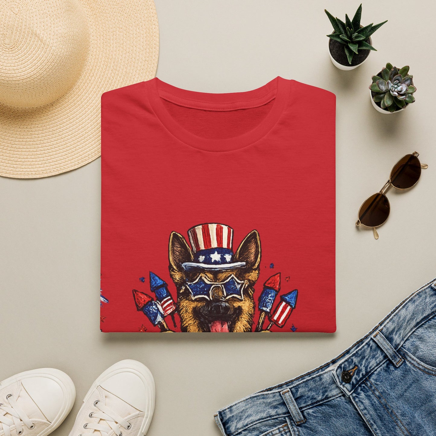 Lets Get Star Spangled Hammered T-Shirt | Patriotic German Shepherd, 4th of July