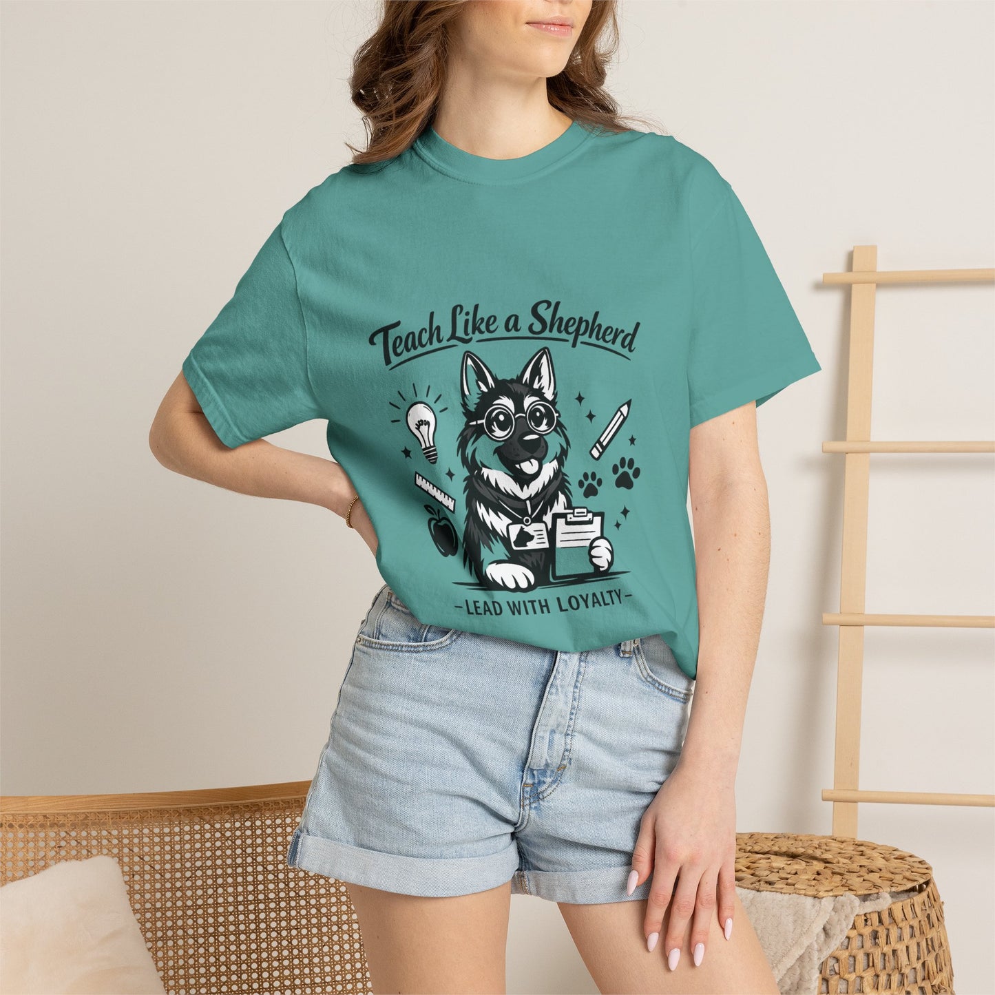 Teacher Life German Shepherd T‑Shirt – Funny Back to School Dog Lover Tee | Classroom Outfit | Gildan 64000