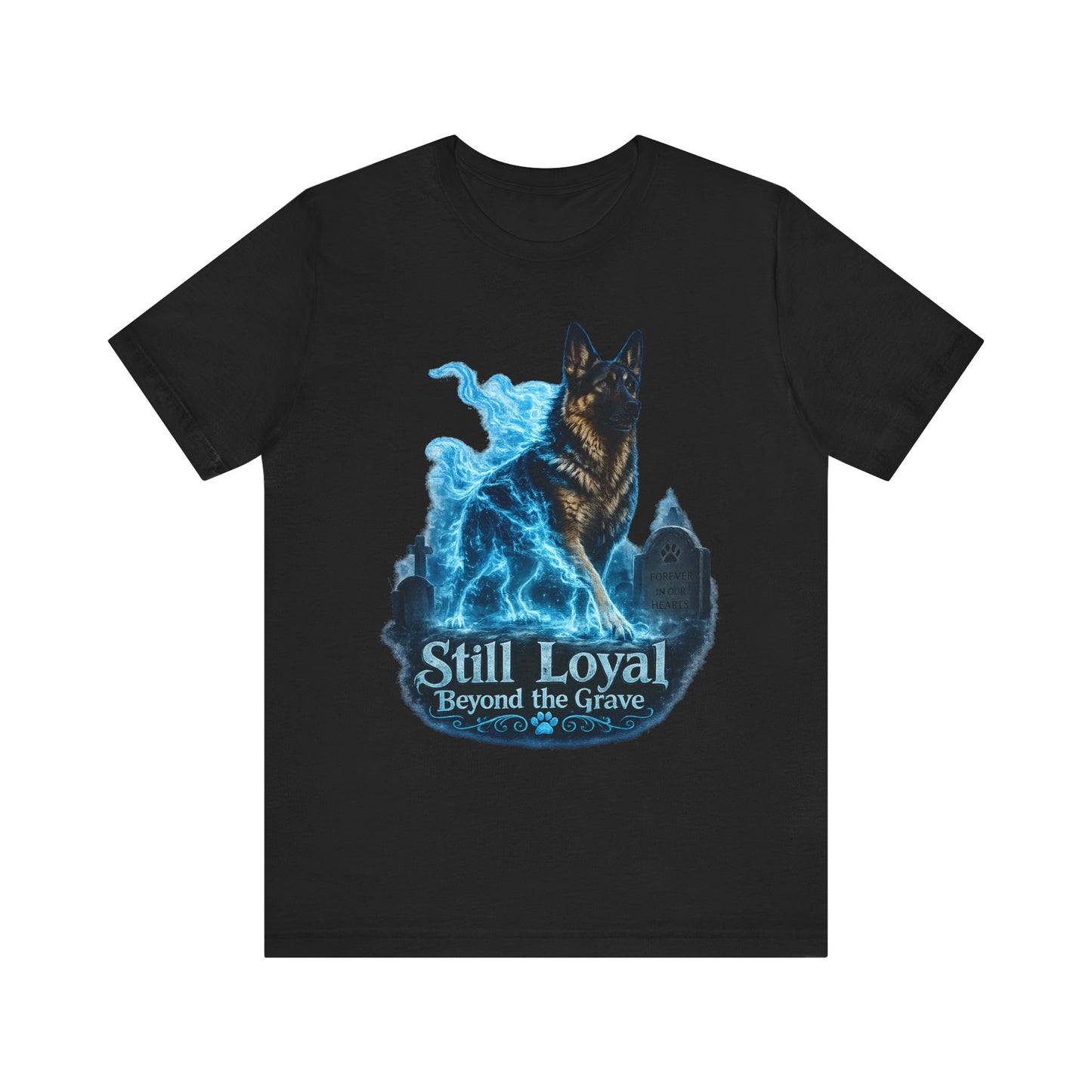 Ghost German Shepherd Shirt | Still Loyal Beyond the Grave | Gothic Halloween Dog T-Shirt
