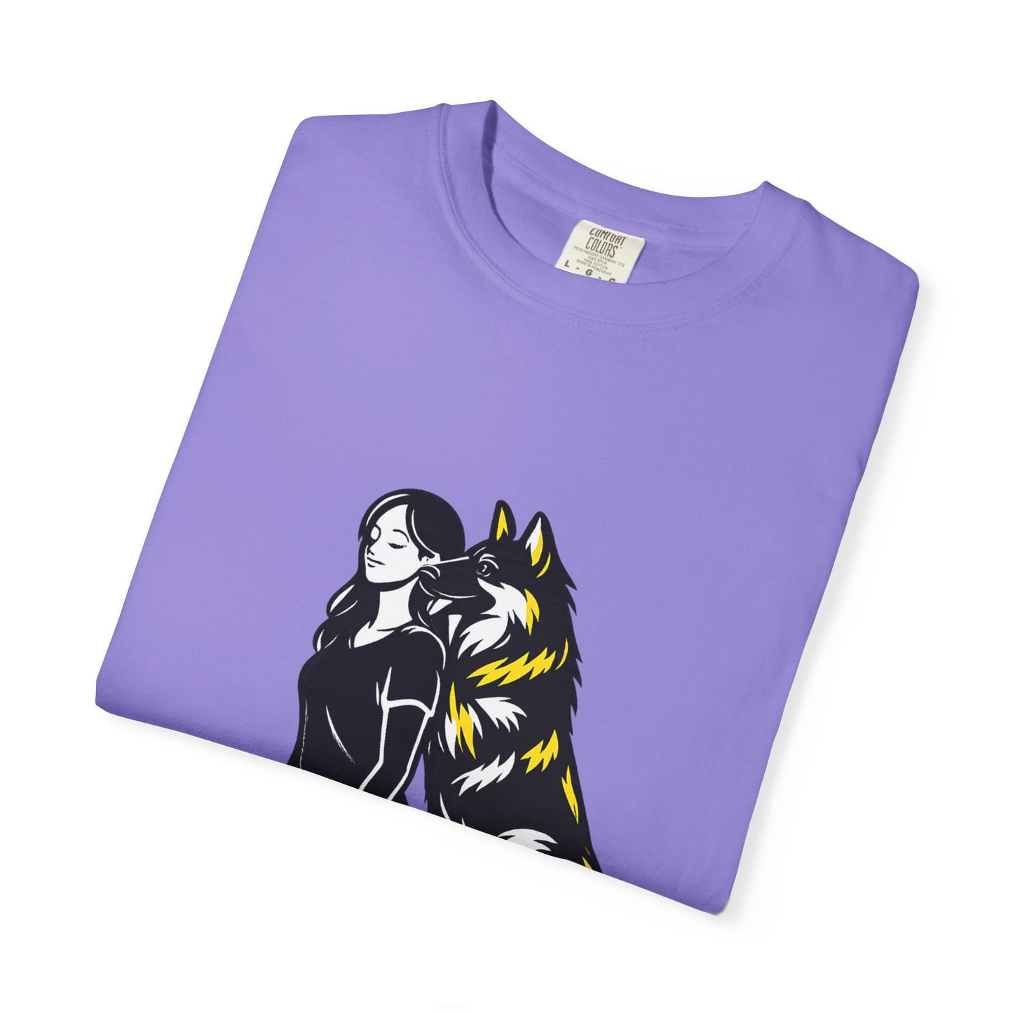 German Shephard and Woman, Guarded Forever, Petite Center Print