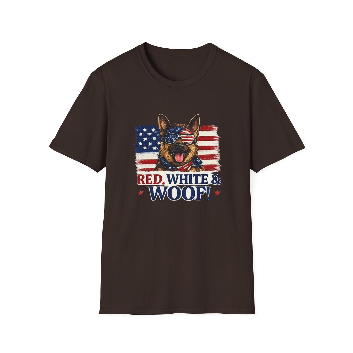 Patriotic German Shepherd Graphic T-Shirt | American Flag Dog Tee