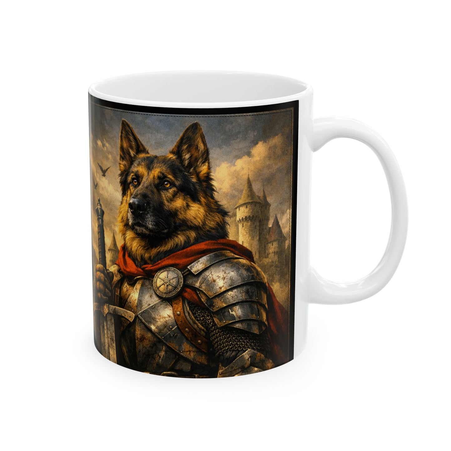 Medieval Knight Illustration Mug | Ceramic Coffee Cup