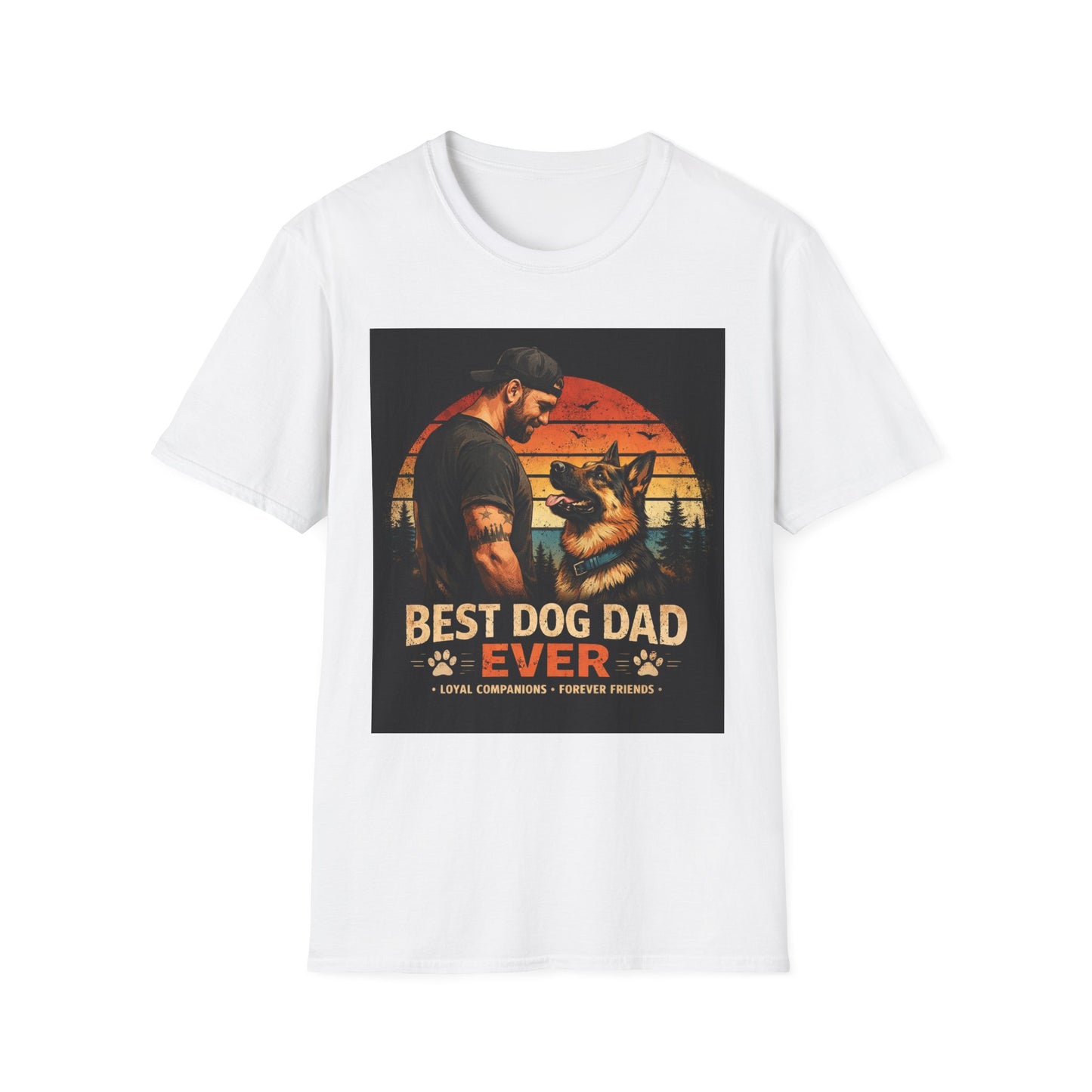 Best Dog Dad Ever Shirt | German Shepherd Dog Dad Tee | Loyal Companions Forever Friends | Gildan 64000 Softstyle