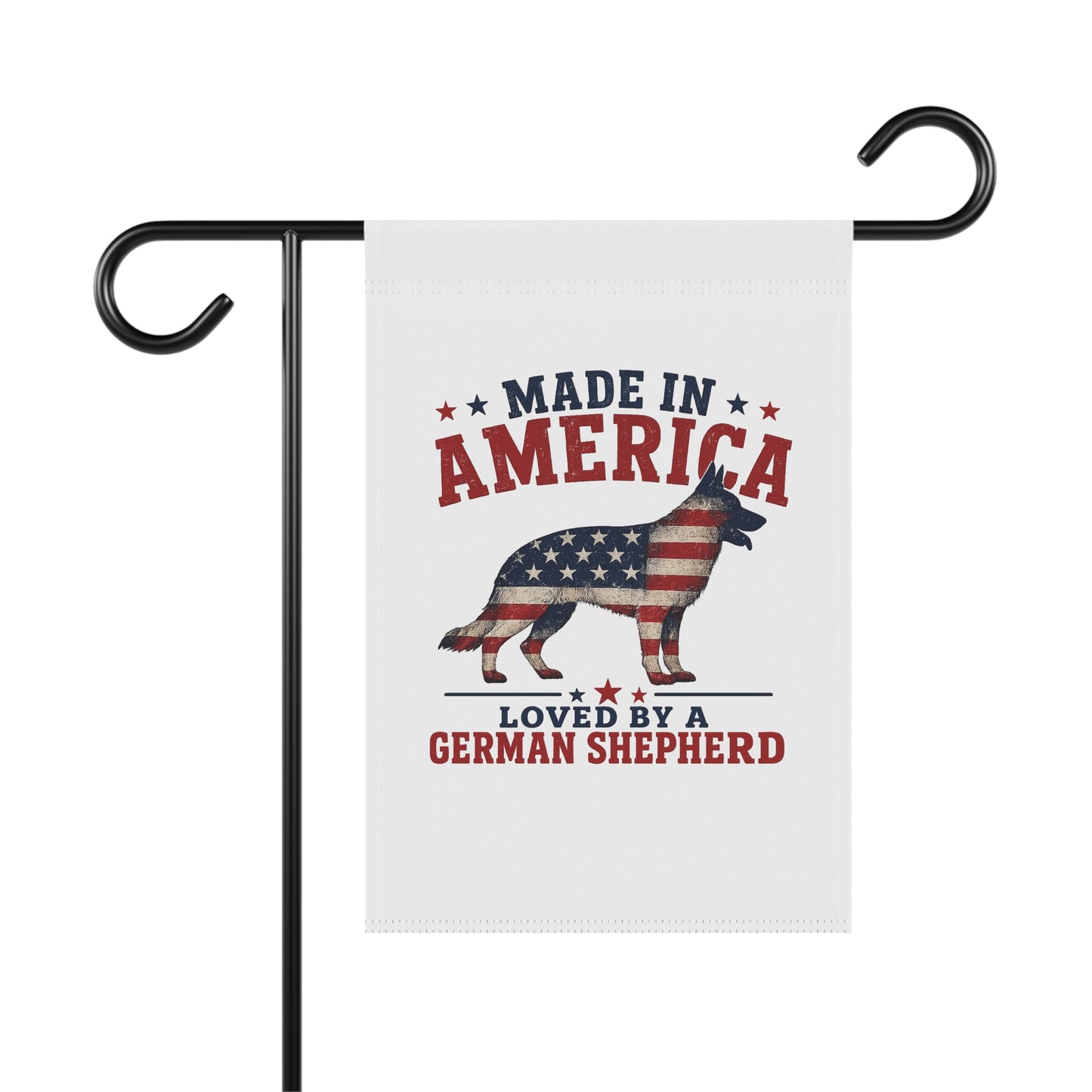 Made in America Garden Flag — Loved by a German Shepherd