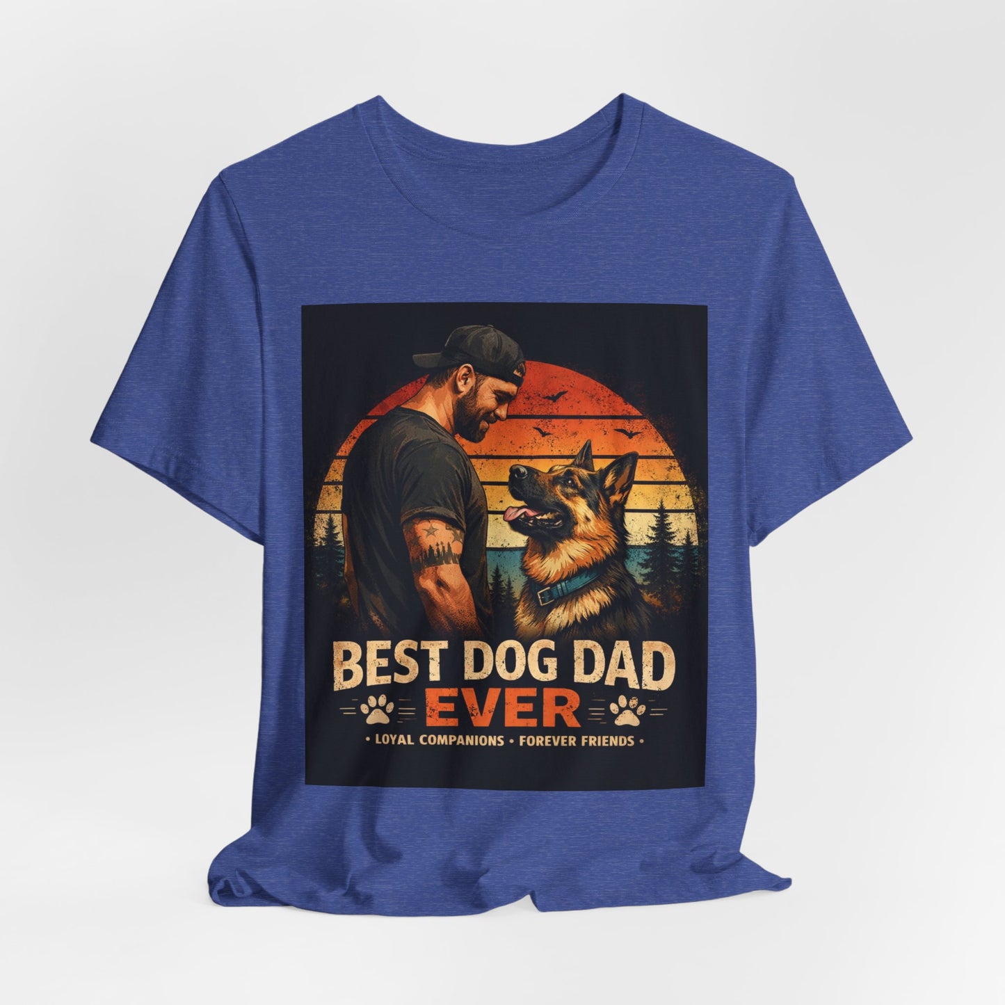 Best Dog Dad Ever Shirt | German Shepherd Dog Dad Tee | Loyal Companions Forever Friends | Bella Canvas 3001 Soft Tee
