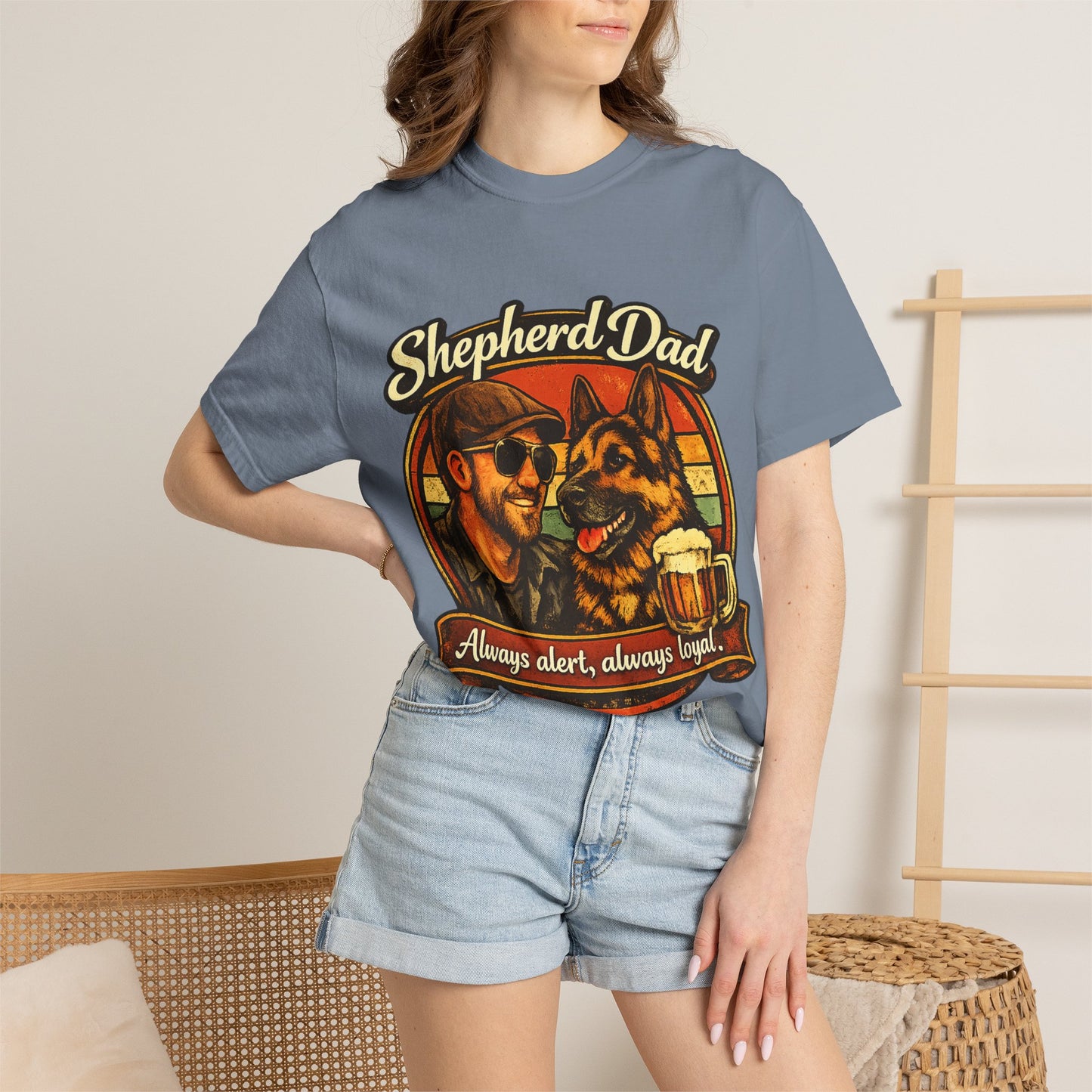 Shepherd Dad graphic T-Shirt | German Shepherd owner tee, dog lover shirt