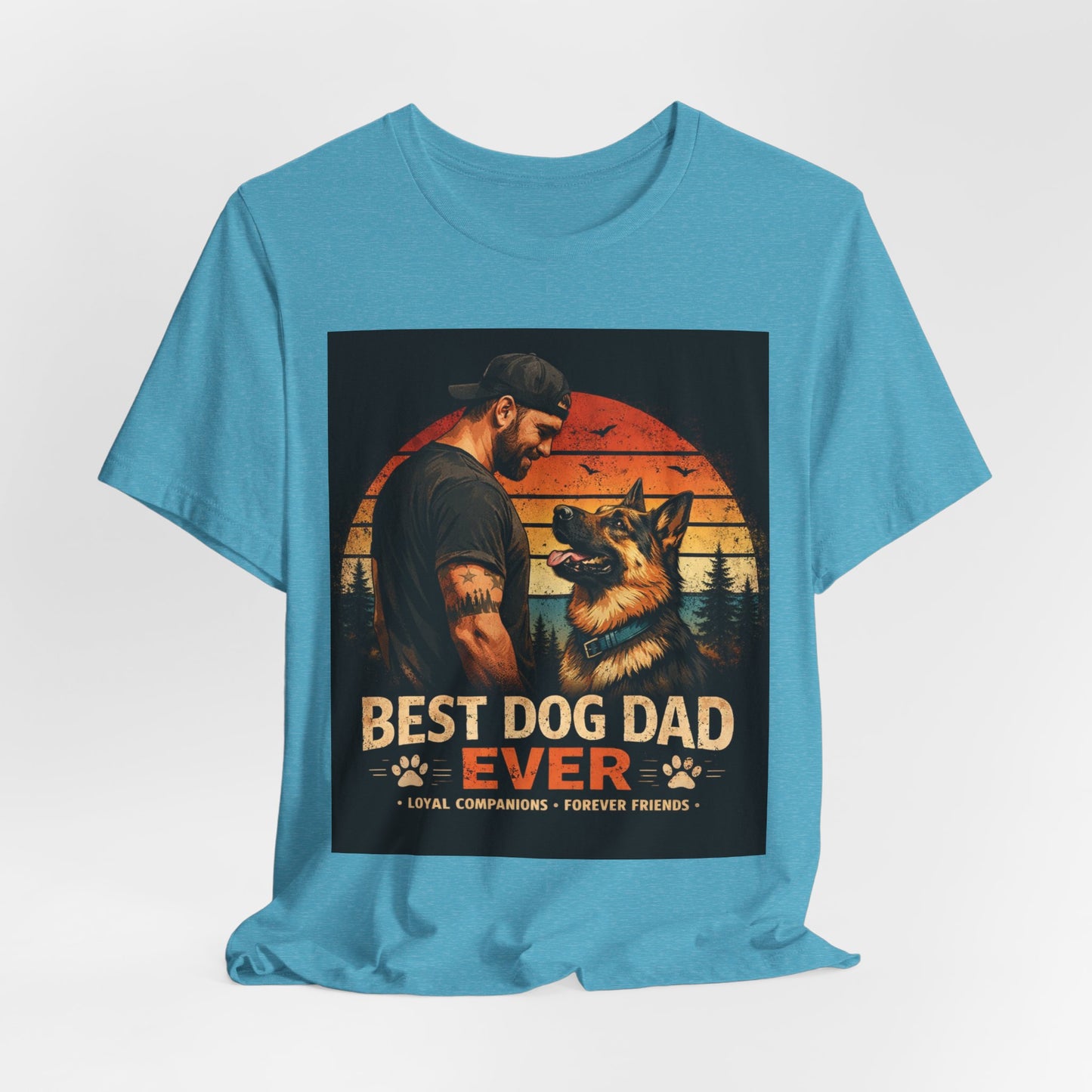 Best Dog Dad Ever Shirt | German Shepherd Dog Dad Tee | Loyal Companions Forever Friends | Bella Canvas 3001 Soft Tee