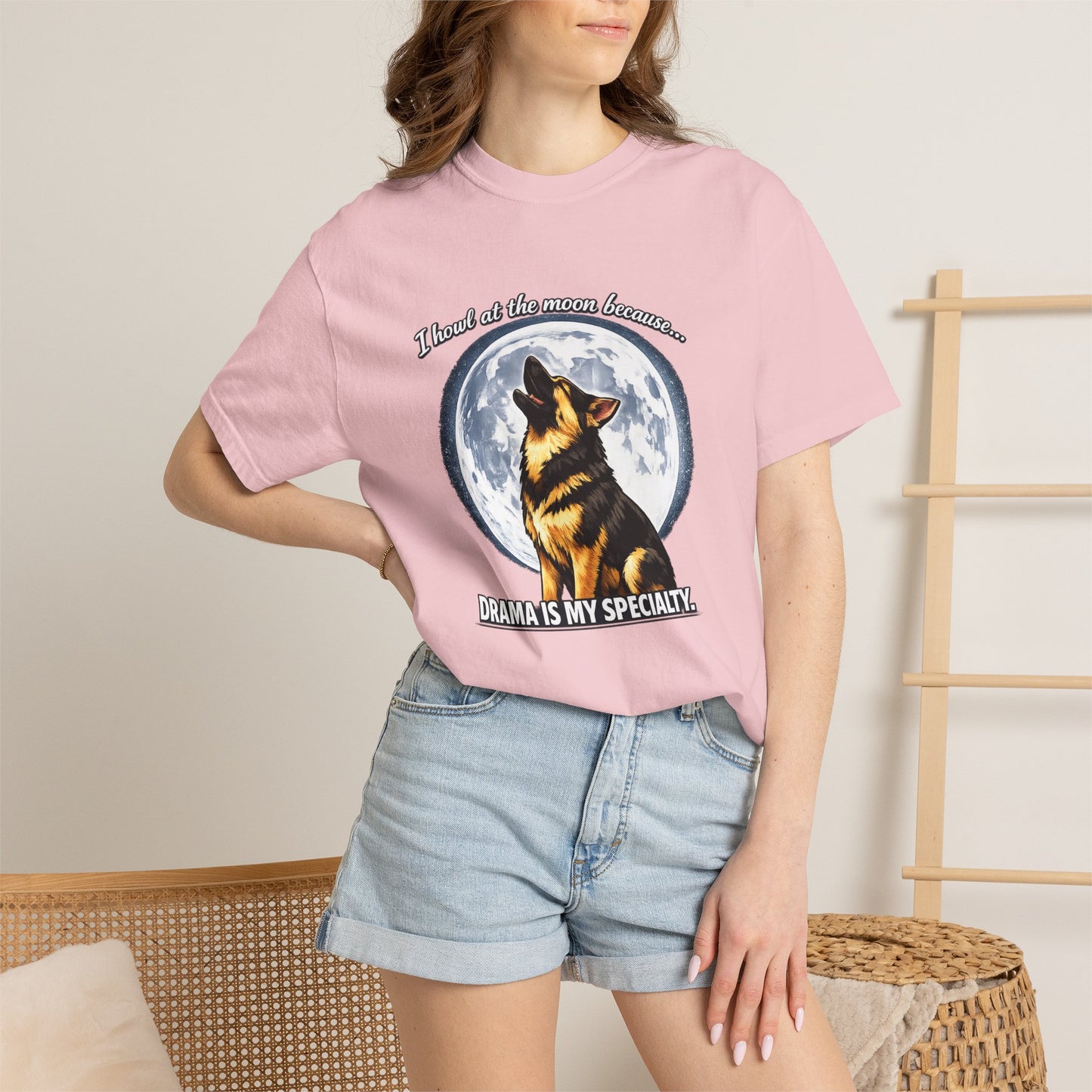 Howl at the Moon German Shepherd T-Shirt | Drama's My Specialty