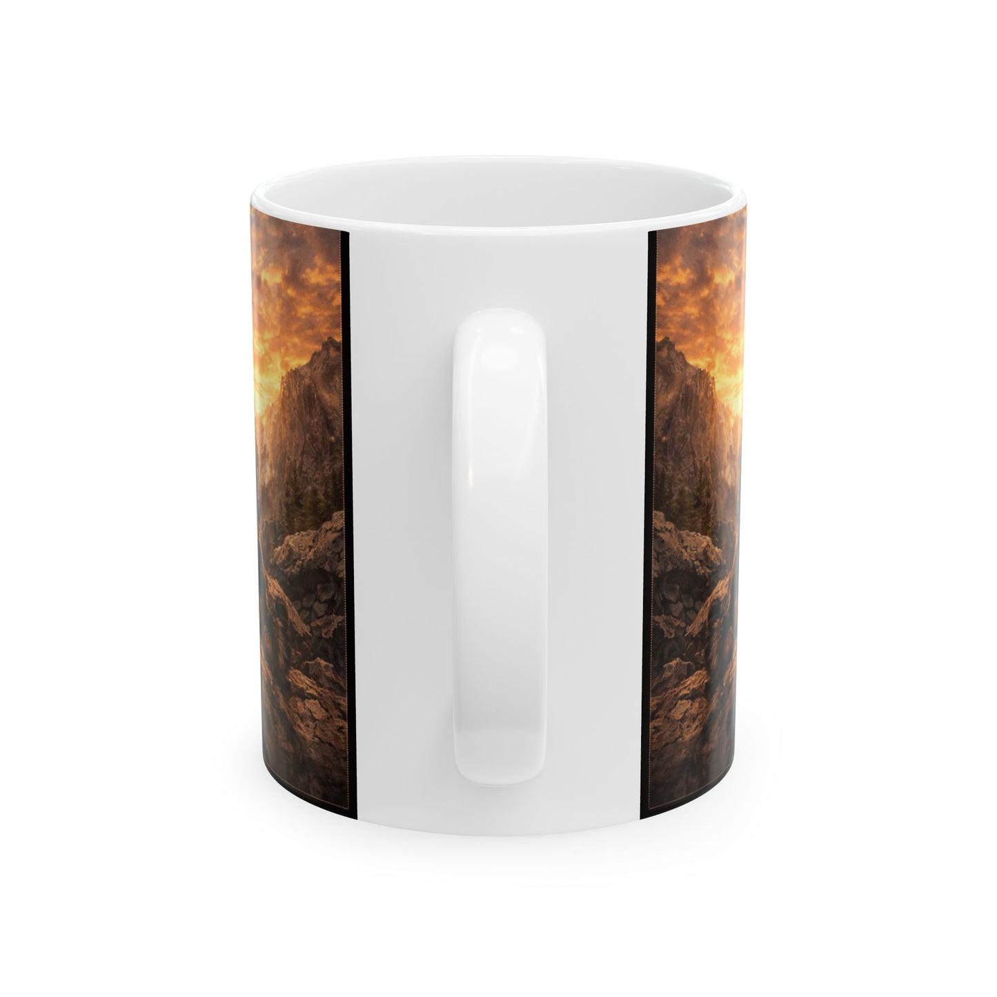 German Shepherd Mountain Sunset Mug | Ceramic Coffee Cup