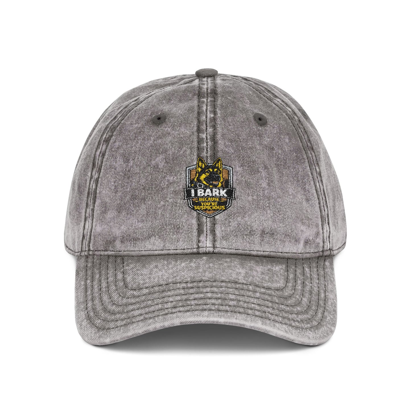 Vintage Embroidered Cap — Distressed Retro Tiger Crest Hat