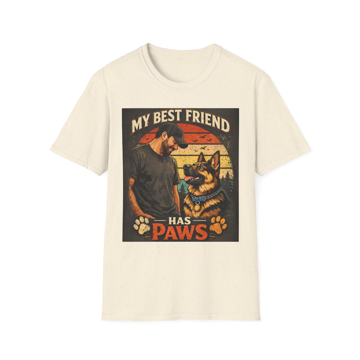 My Best Friend Has Paws T-Shirt | Dog Lover Retro Graphic