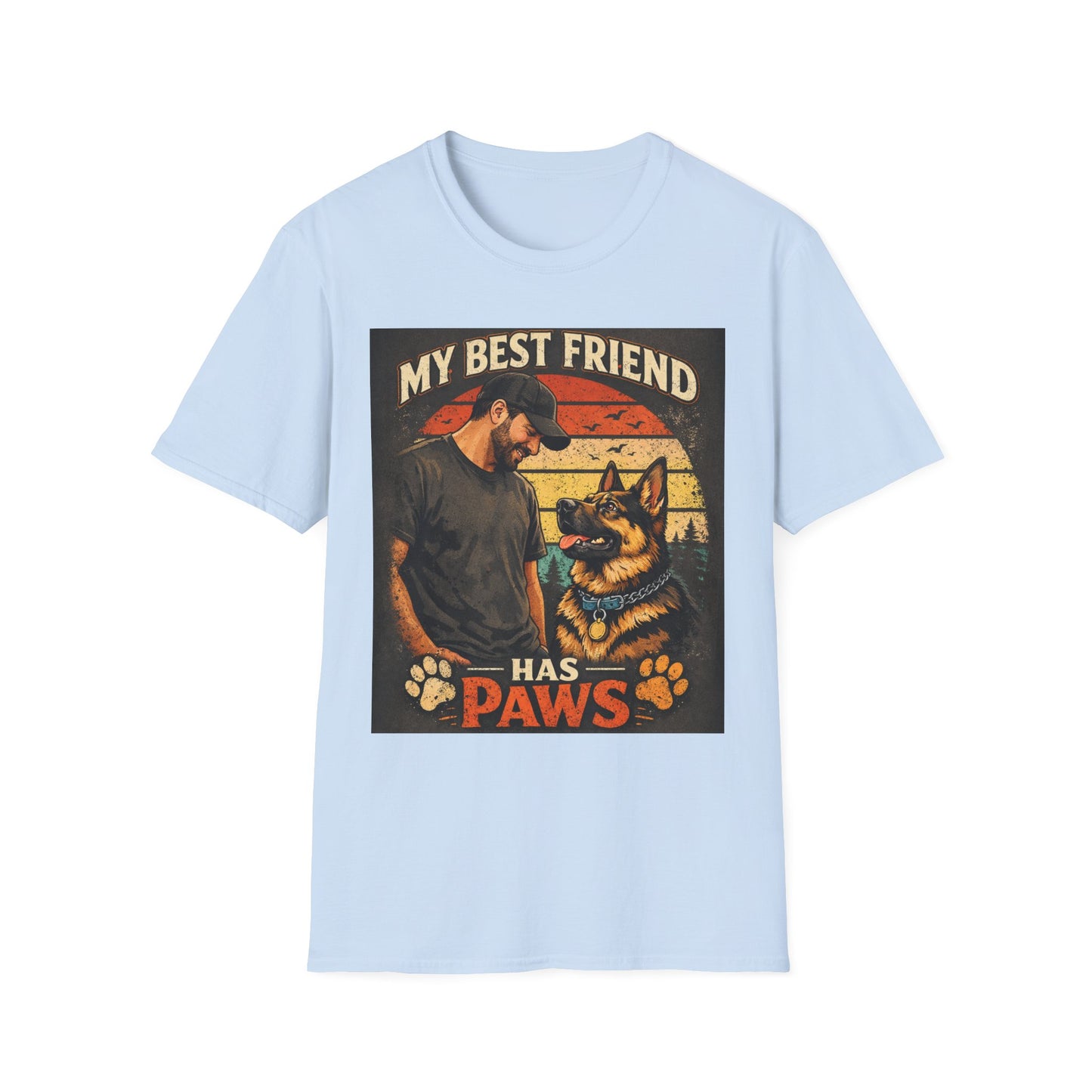 My Best Friend Has Paws T-Shirt | Dog Lover Retro Graphic