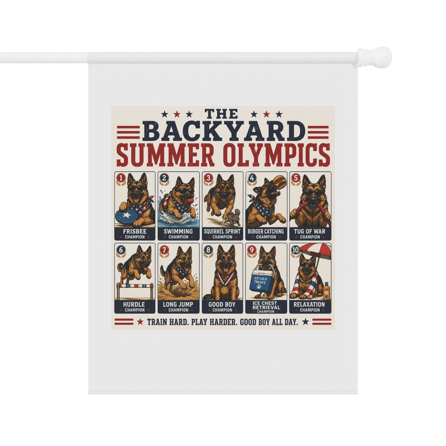 Garden Banner — “The Backyard Summer Olympics” Dog Pawtraits Flag