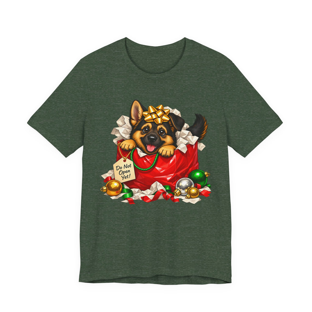 German Shepherd Do Not Open Yet Christmas T-Shirt