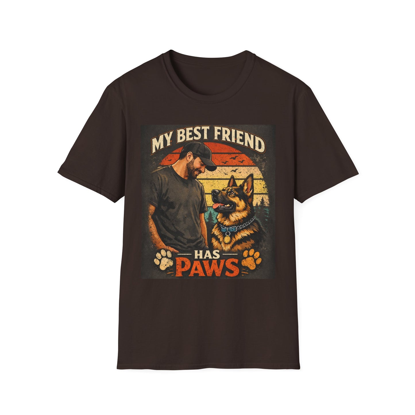 My Best Friend Has Paws T-Shirt | Dog Lover Retro Graphic