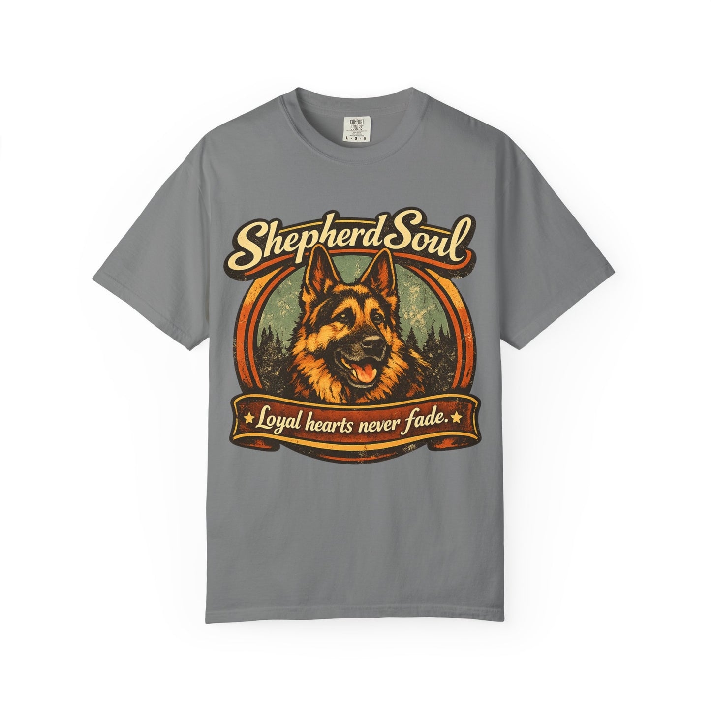Shepherd Soul German Shepherd Portrait T-Shirt | Loyal Hearts Never Fade