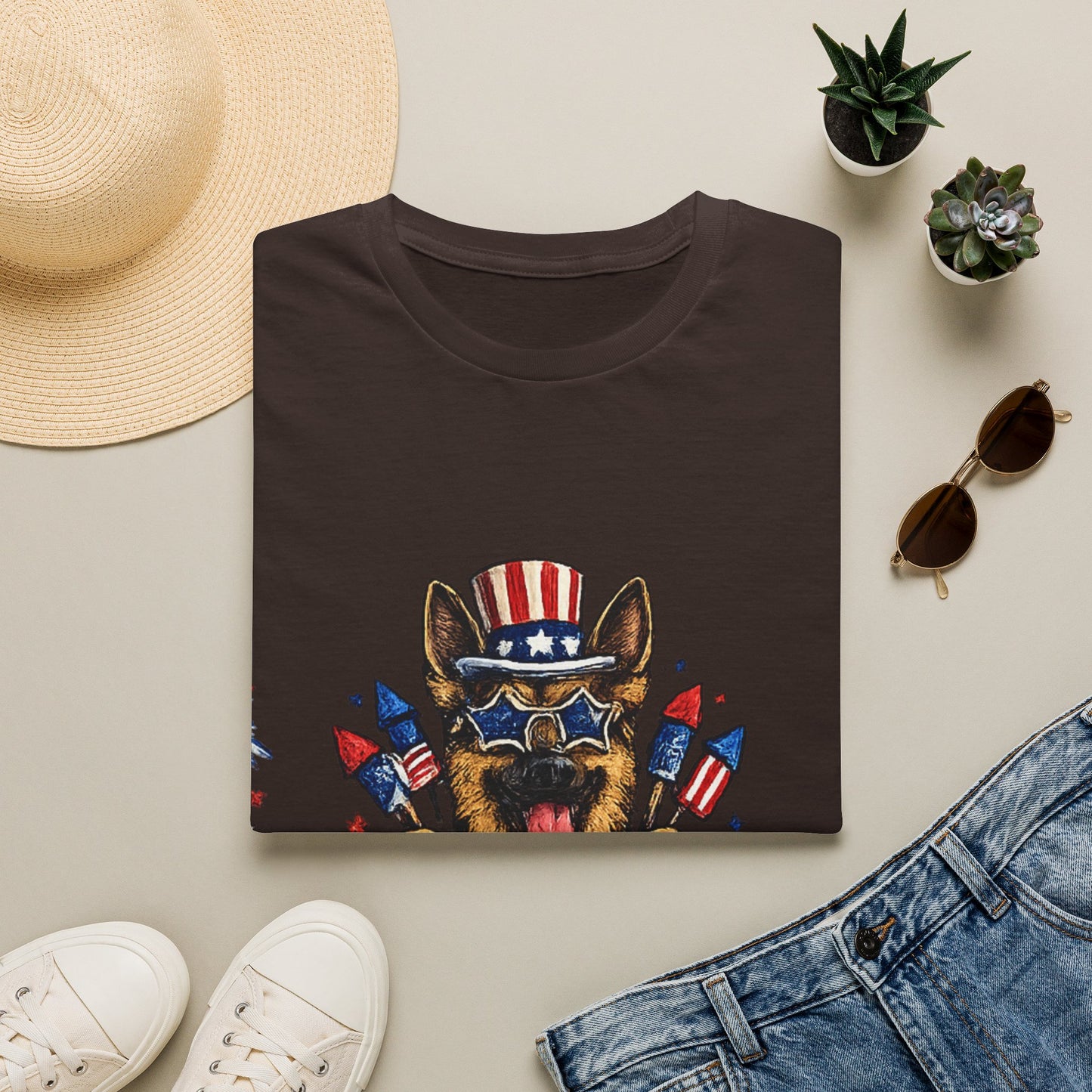 Lets Get Star Spangled Hammered T-Shirt | Patriotic German Shepherd, 4th of July
