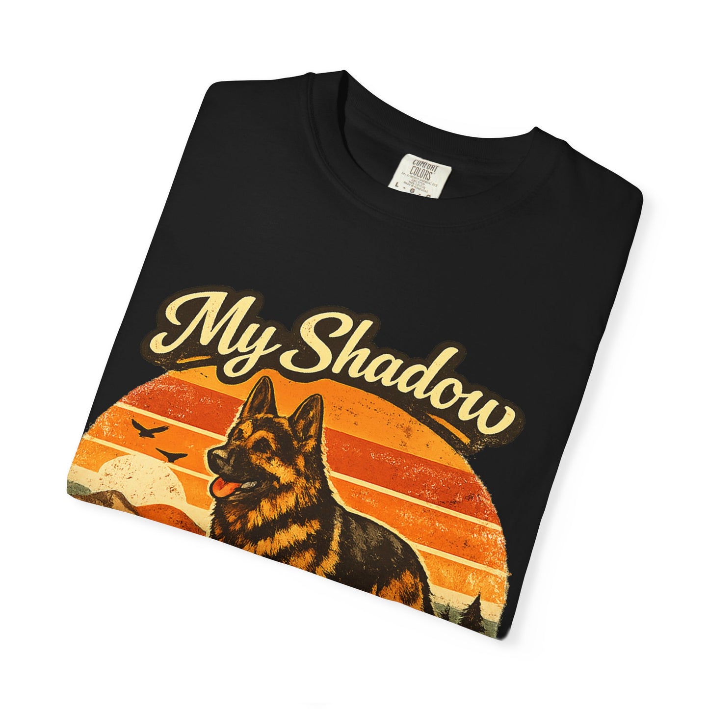 German Shepherd 'My Shadow' Vintage Sunset T-Shirt | Dog Lover Tee