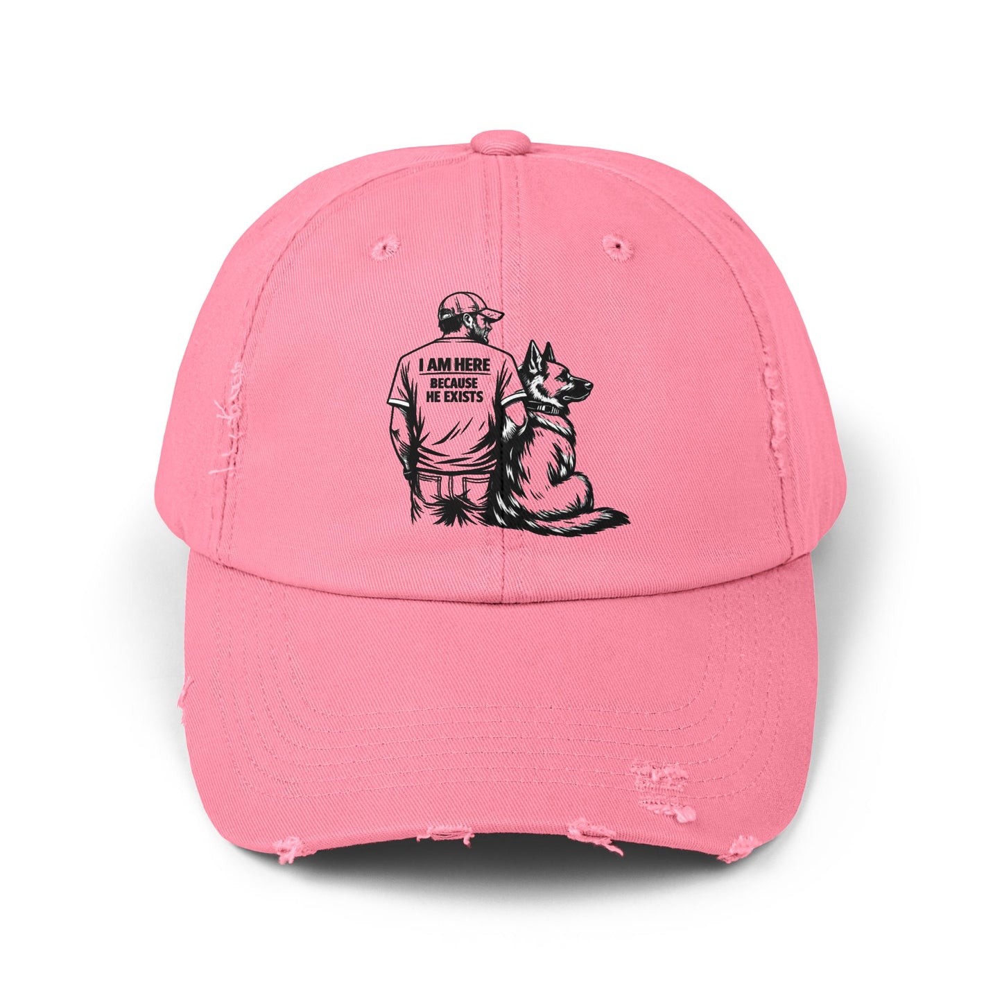 Dad and Dog Distressed Cap — Veteran/First Responder Tribute Hat