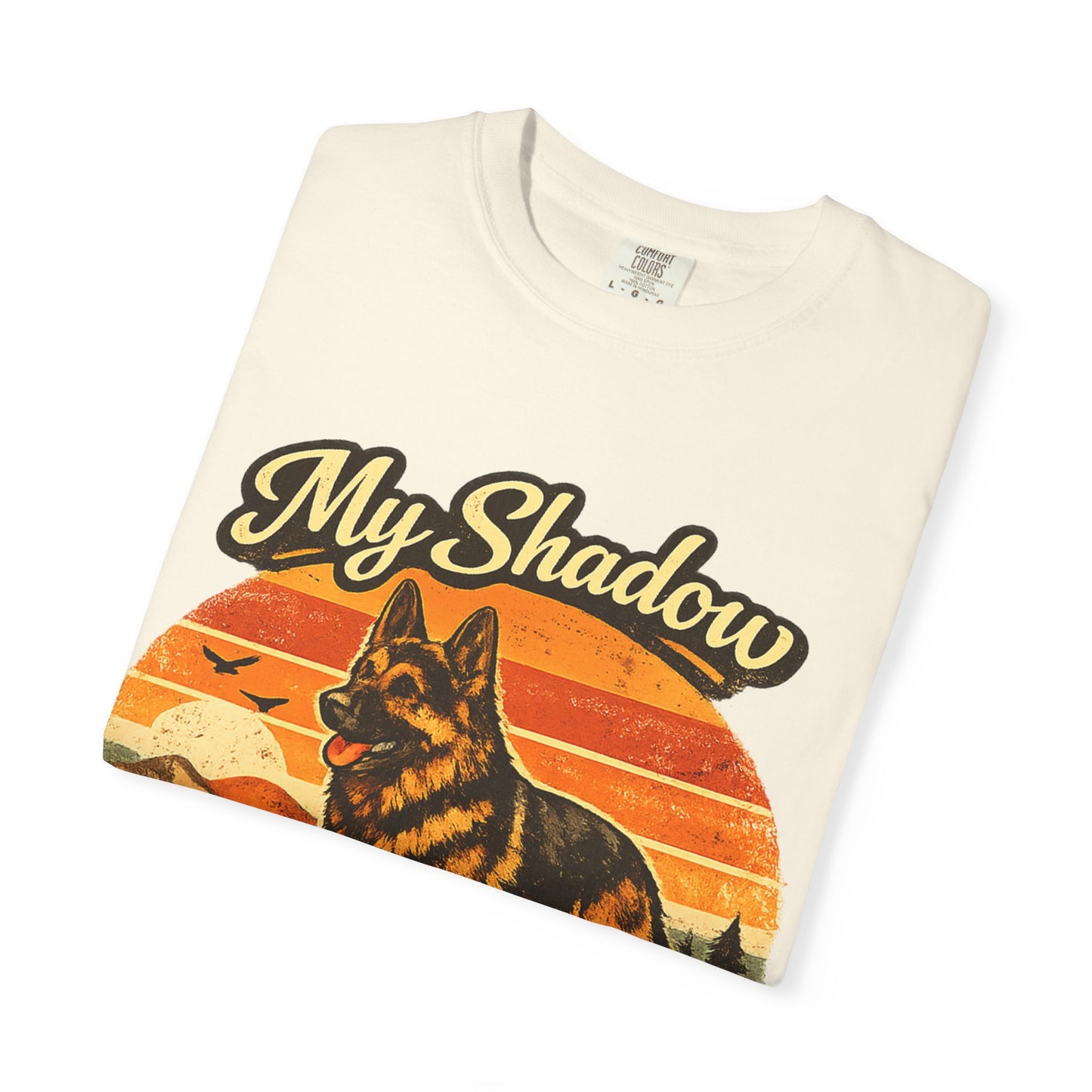 German Shepherd 'My Shadow' Vintage Sunset T-Shirt | Dog Lover Tee