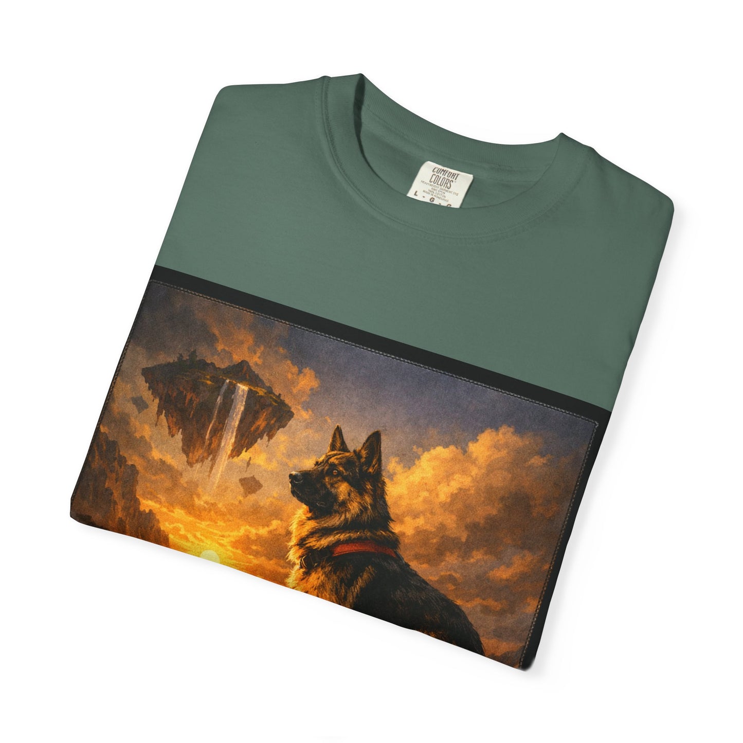 German Shepherd at Sunset T-shirt | Dog Portrait, Epic Landscape