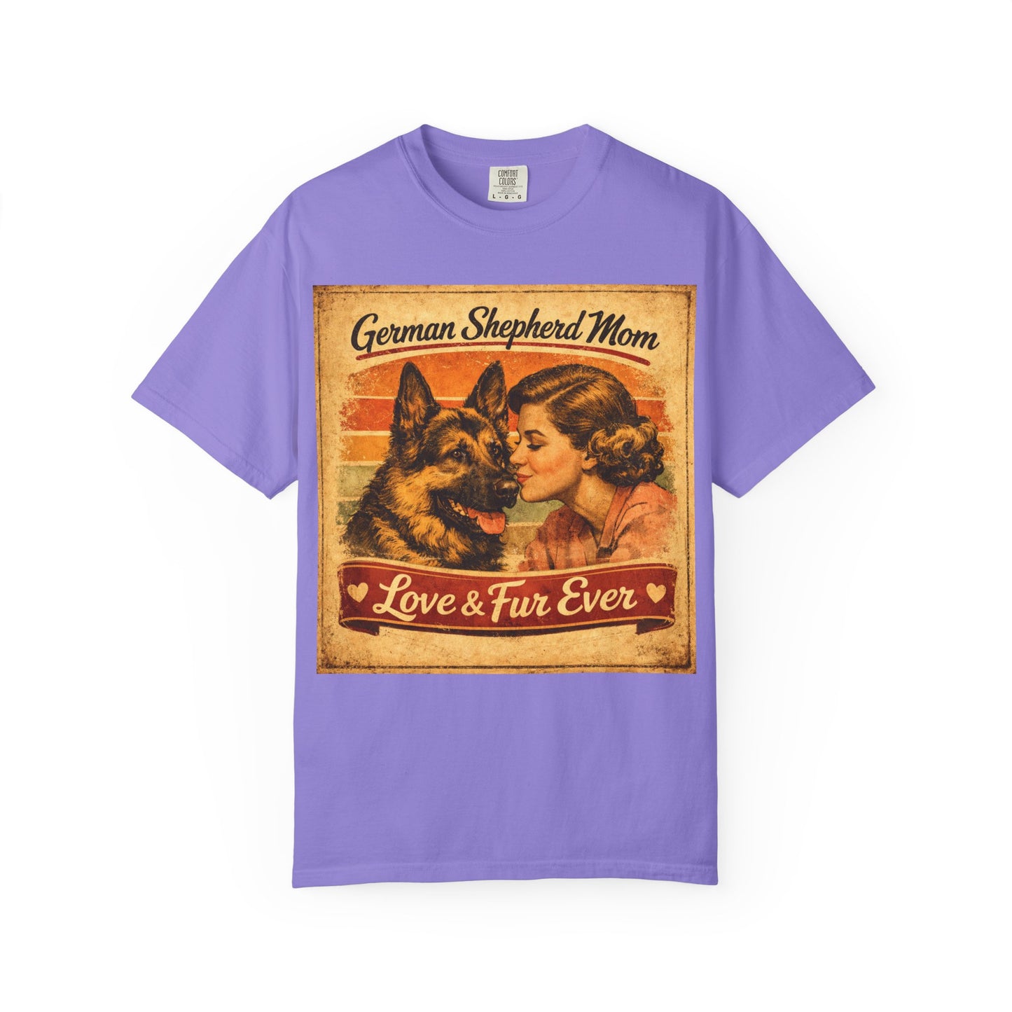 German Shepherd Mom Love & Fur Ever T-shirt | Vintage Dog Mom Tee