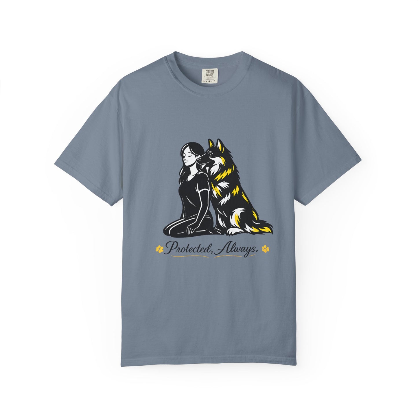 German Shephard and Woman, Guarded Forever, Petite Center Print