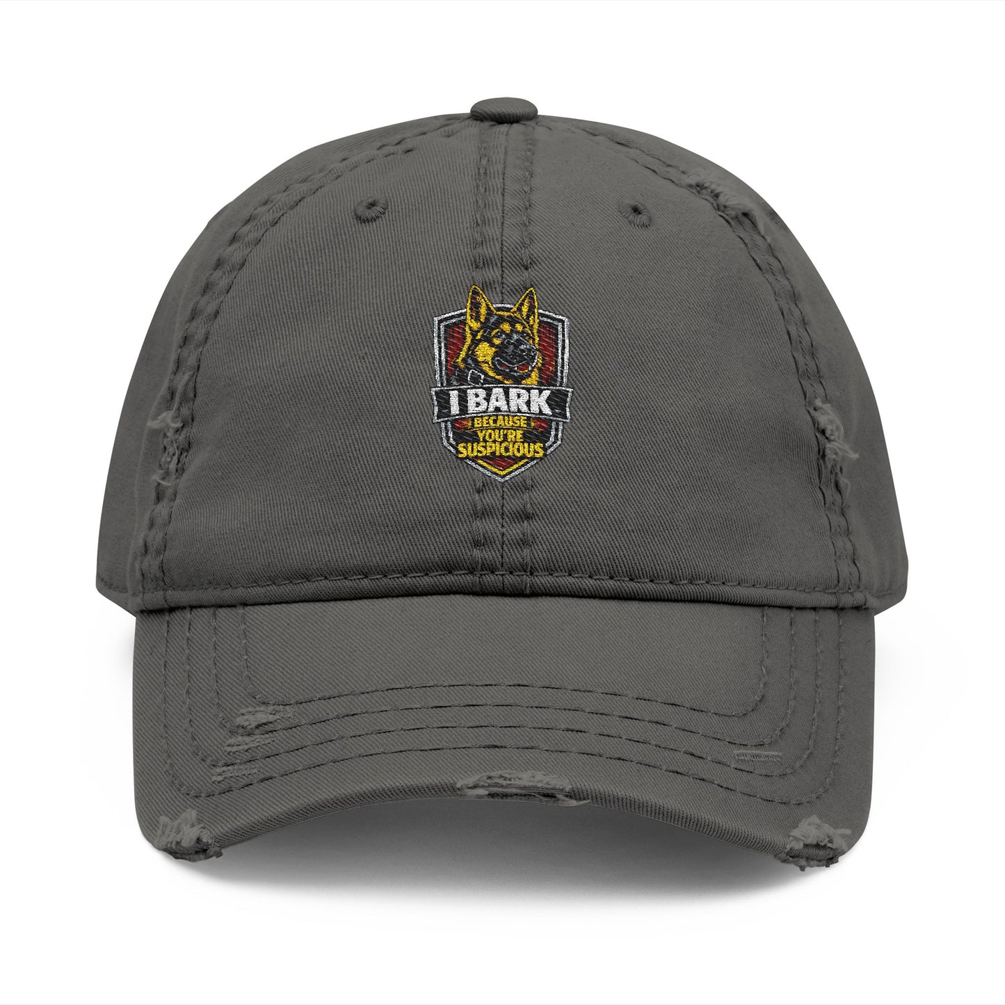 Distressed Embroidered Dad Hat — Tactical K9 Logo Cap