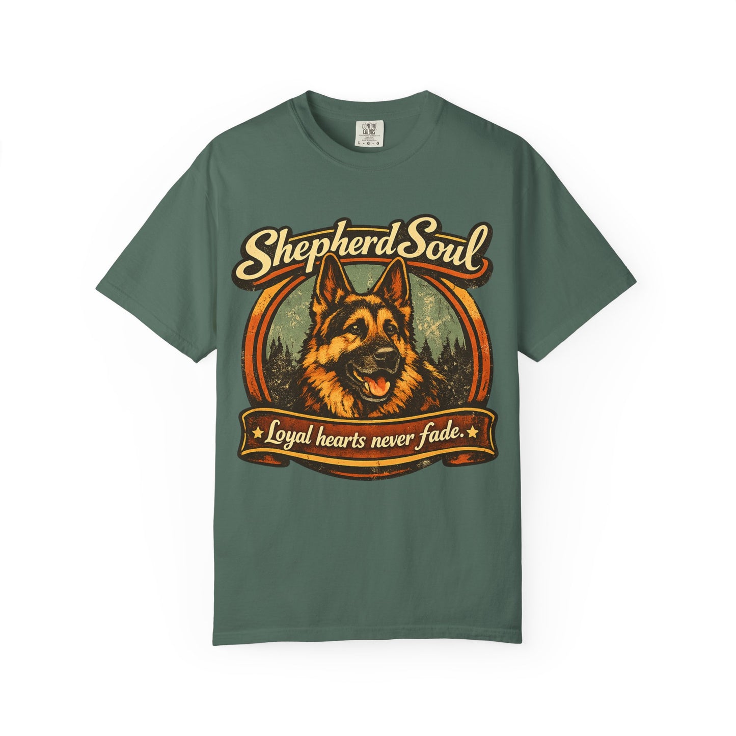 Shepherd Soul German Shepherd Portrait T-Shirt | Loyal Hearts Never Fade