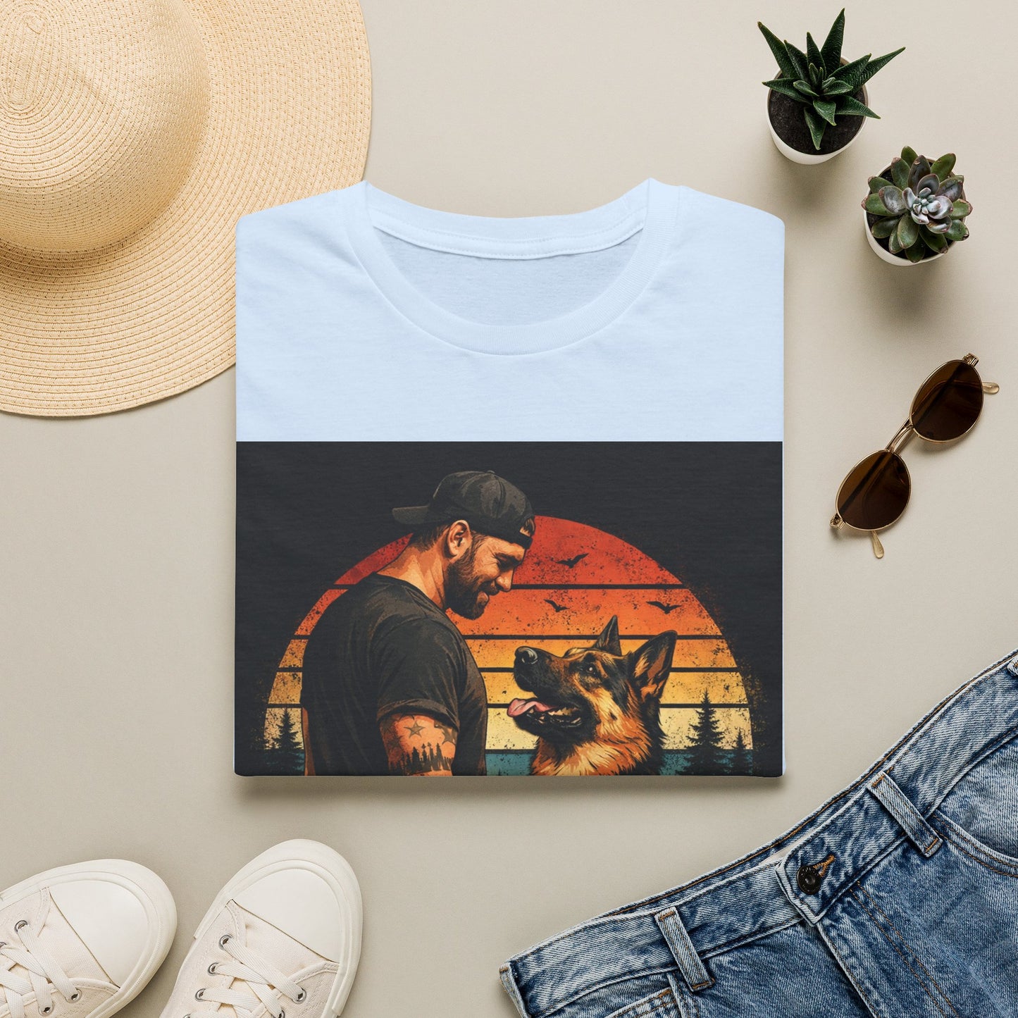 Best Dog Dad Ever Shirt | German Shepherd Dog Dad Tee | Loyal Companions Forever Friends | Gildan 64000 Softstyle