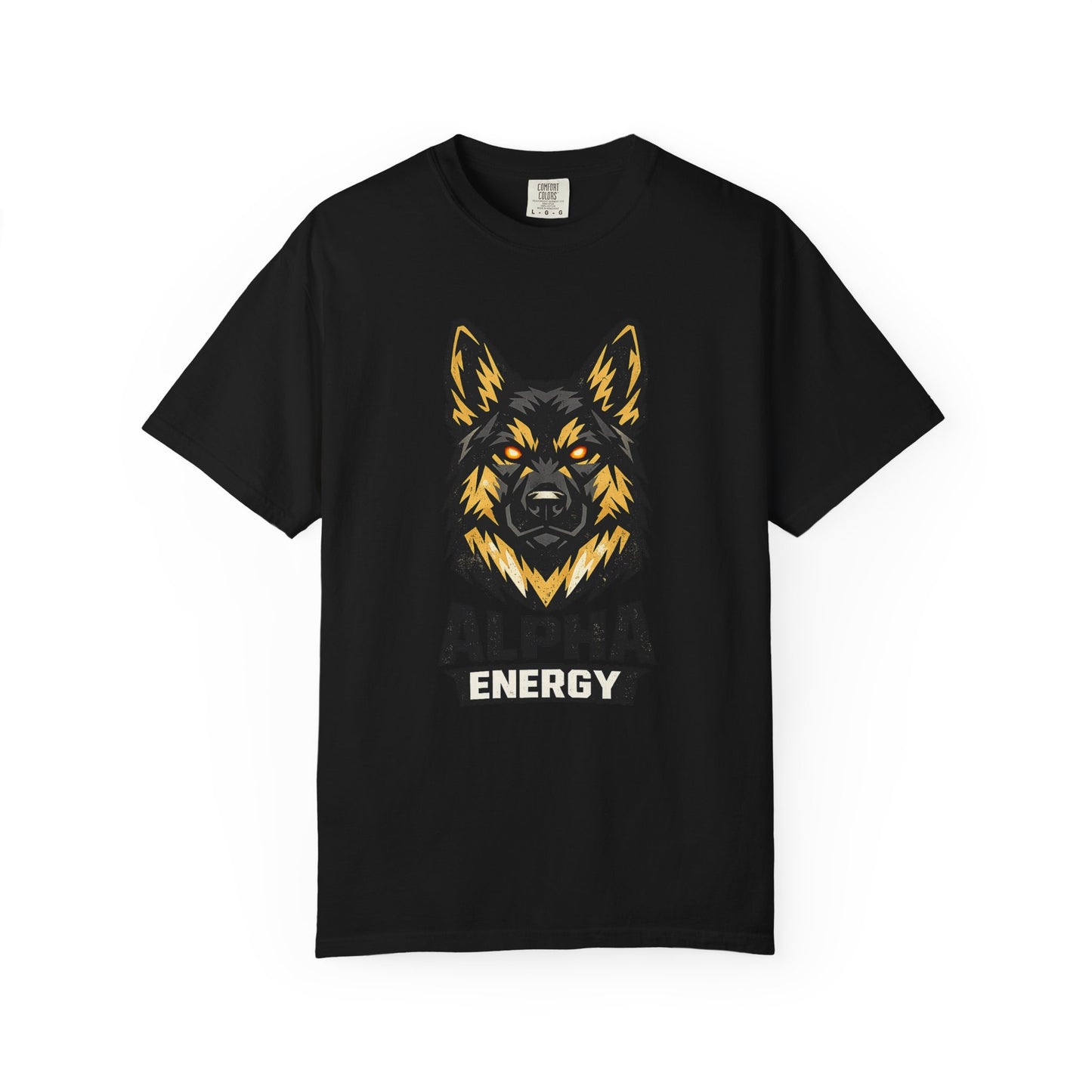 Alpha Energy German Shepherd Head T‑Shirt – Athletic Logo Dog Lover Tee | Bold Working Dog Graphic for Fitness & Streetwear | T‑Shirt