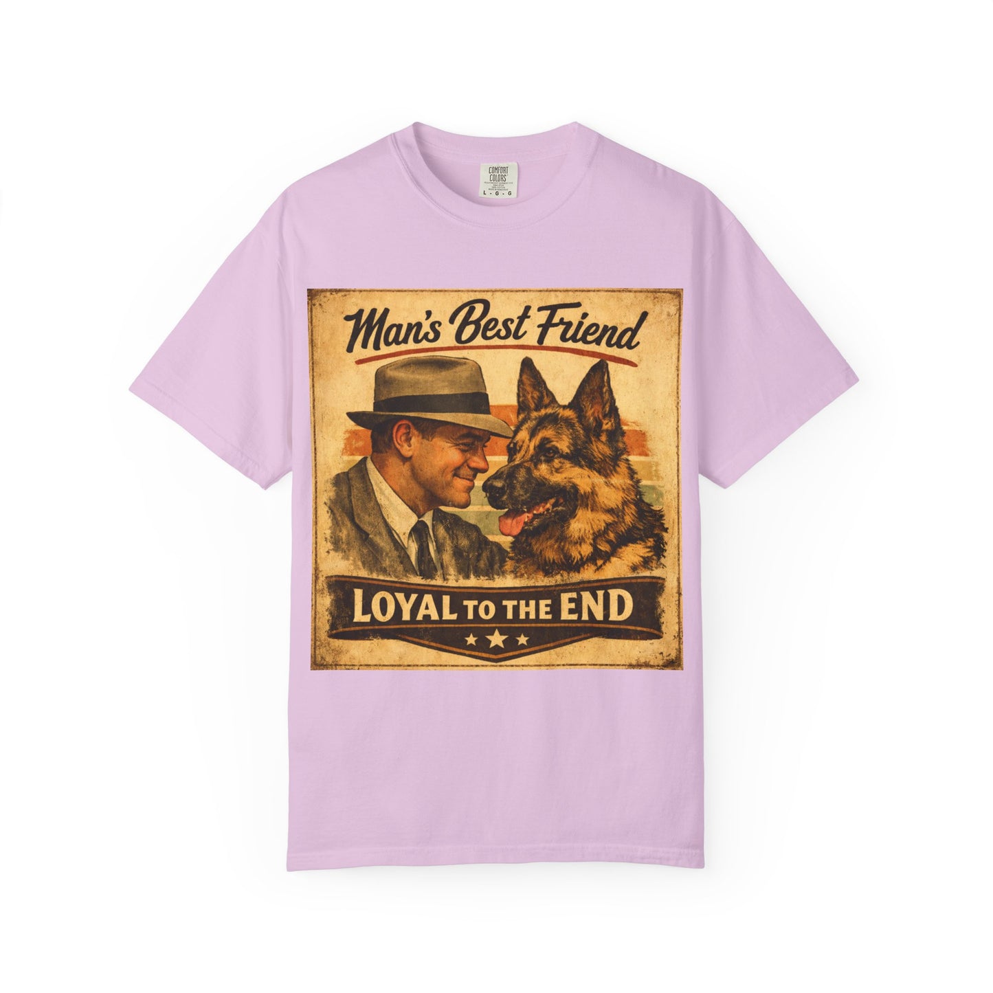 Man's Best Friend Loyal to the End T-shirt | Retro Dog Vintage Poster