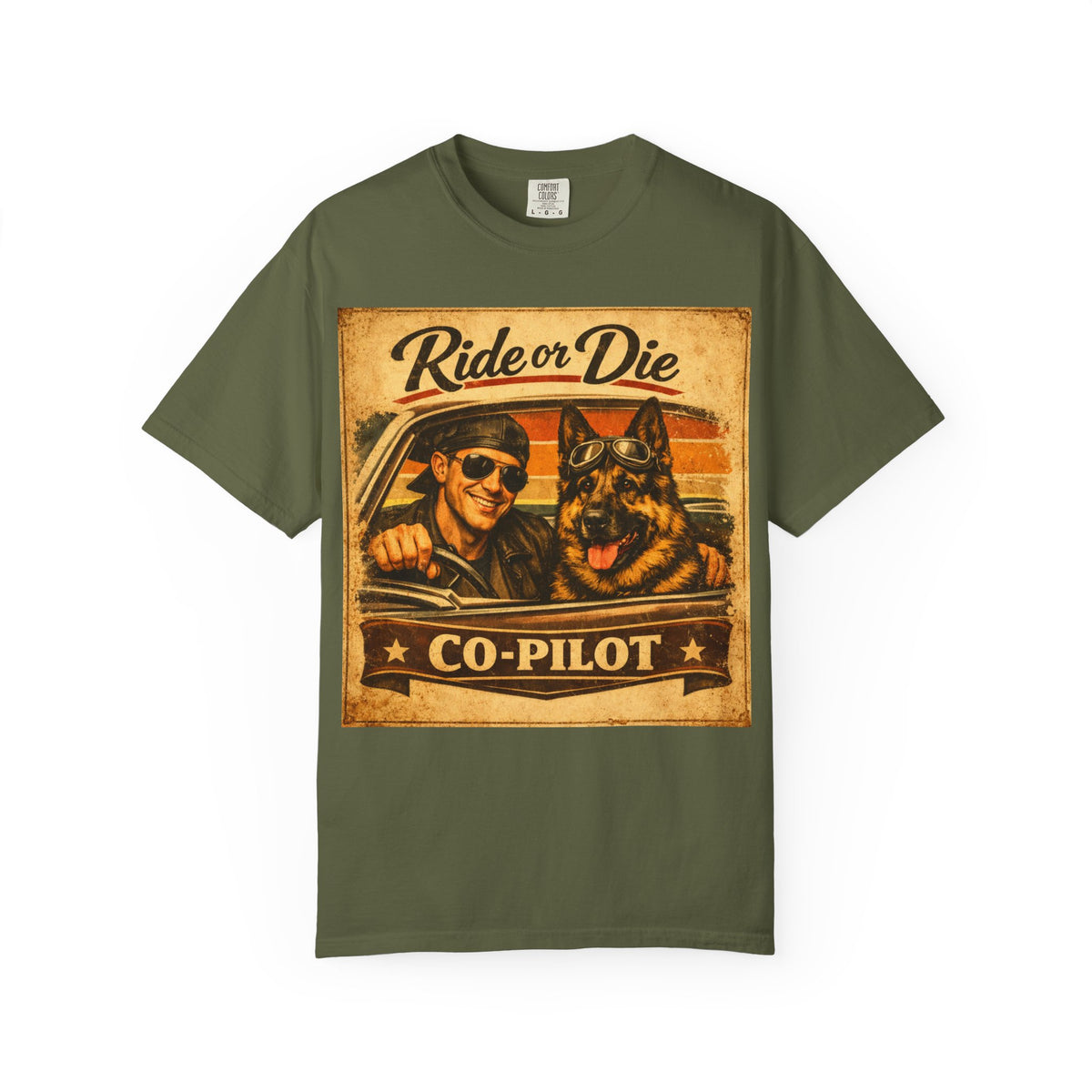 Ride or Die Co-Pilot T-Shirt | German Shepherd Adventure Shirt
