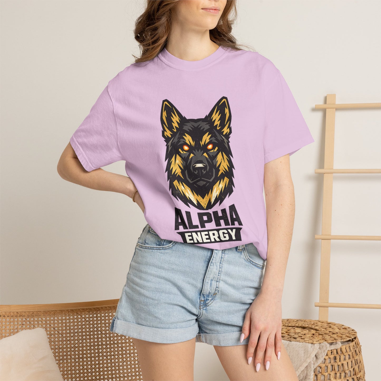 Alpha Energy German Shepherd Head T‑Shirt – Athletic Logo Dog Lover Tee | Bold Working Dog Graphic for Fitness & Streetwear | T‑Shirt