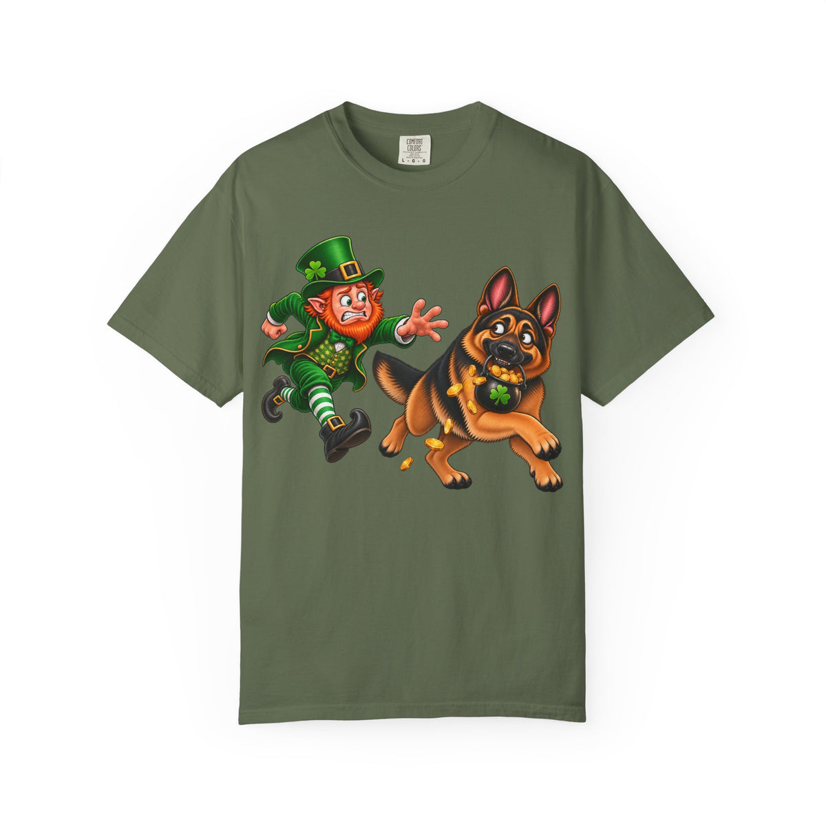 German Shepherd St. Patrick’s Day Shirt – Funny Leprechaun Chase GSD Tee
