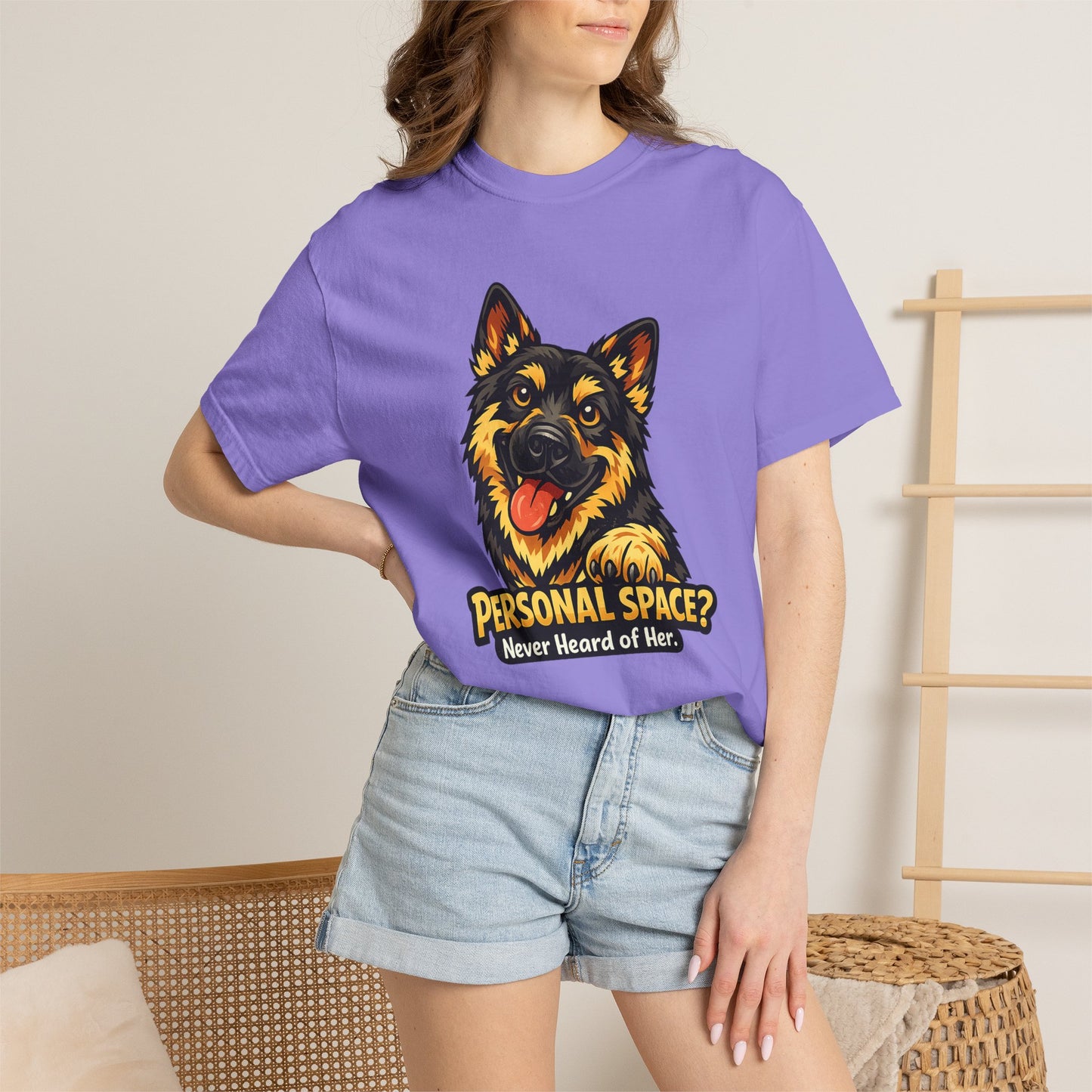Personal Space? Never Heard of Her German Shepherd T-Shirt | Funny Dog Tee