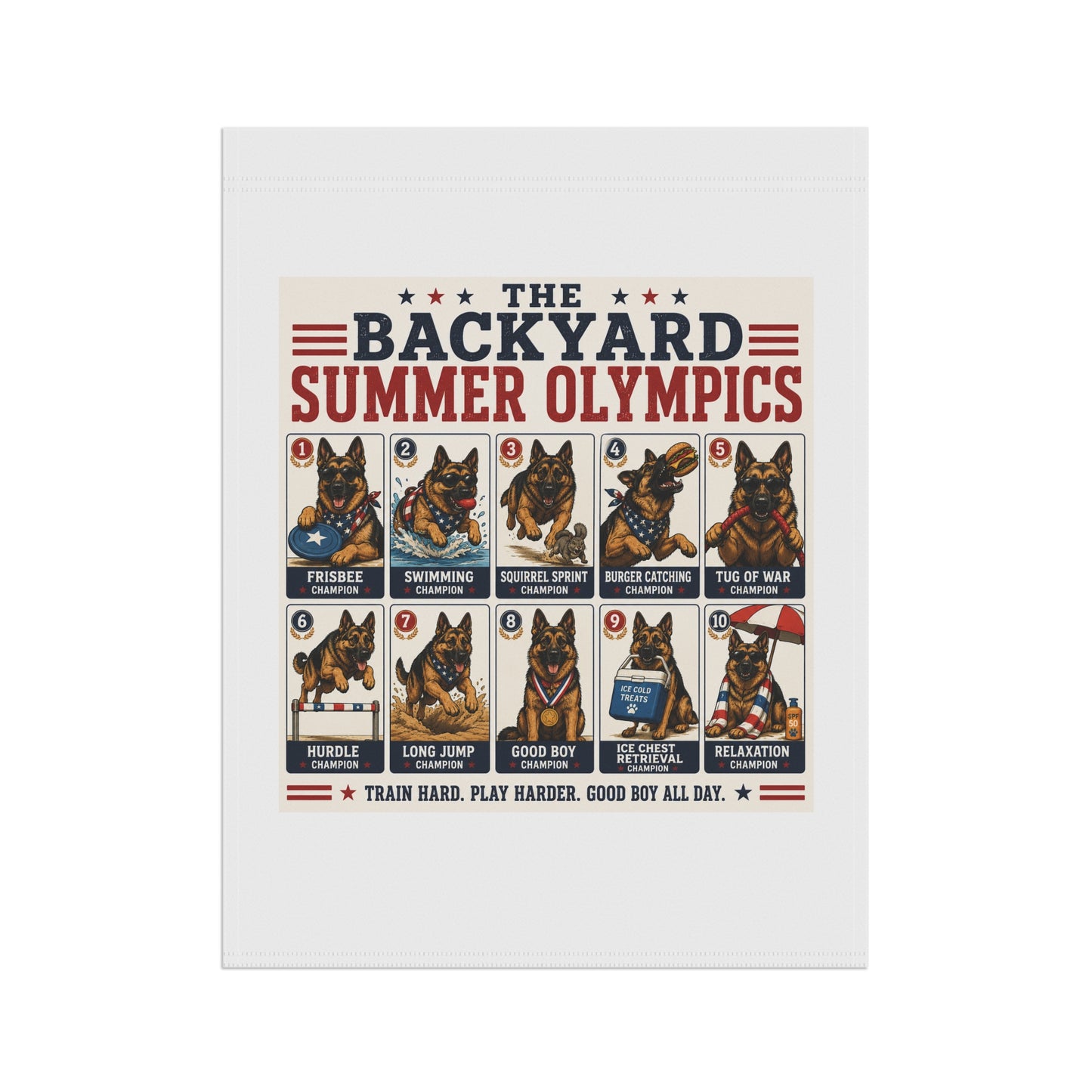 Garden Banner — “The Backyard Summer Olympics” Dog Pawtraits Flag