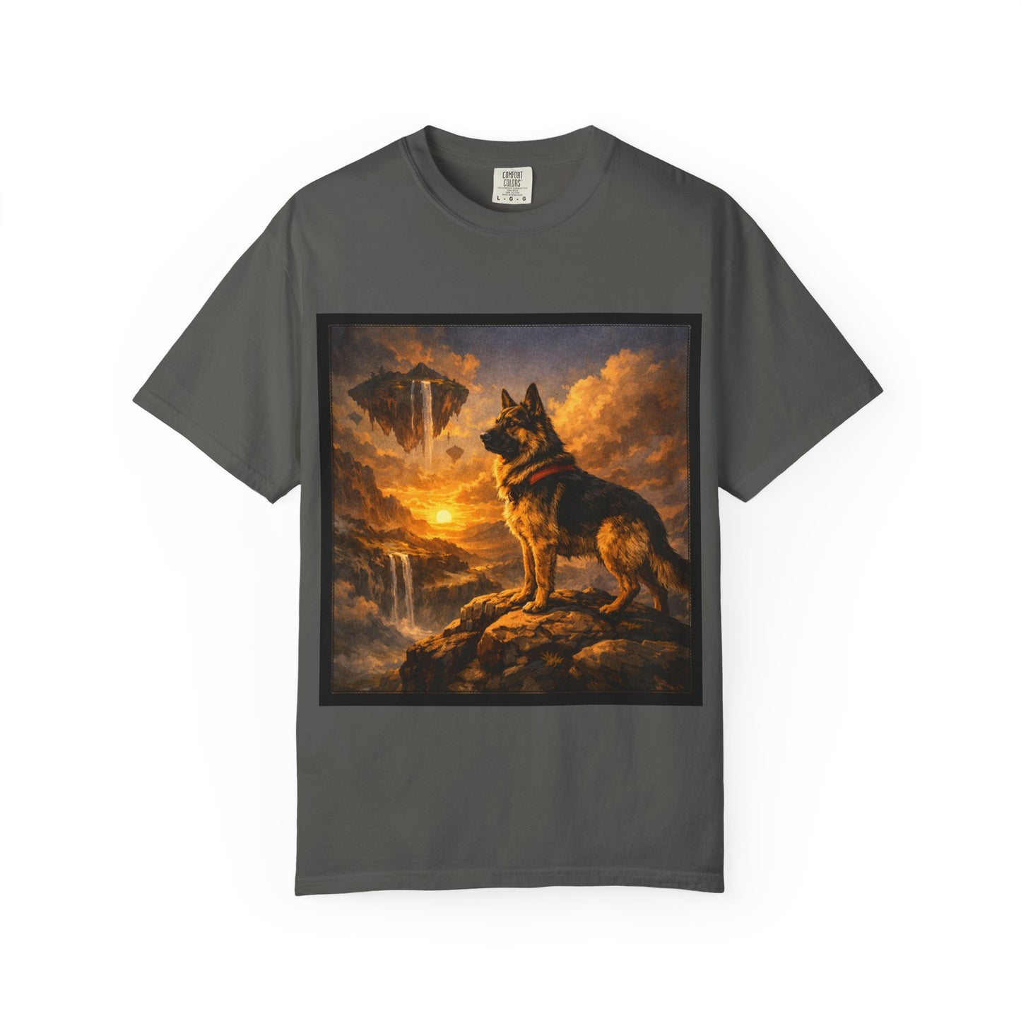 German Shepherd at Sunset T-shirt | Dog Portrait, Epic Landscape