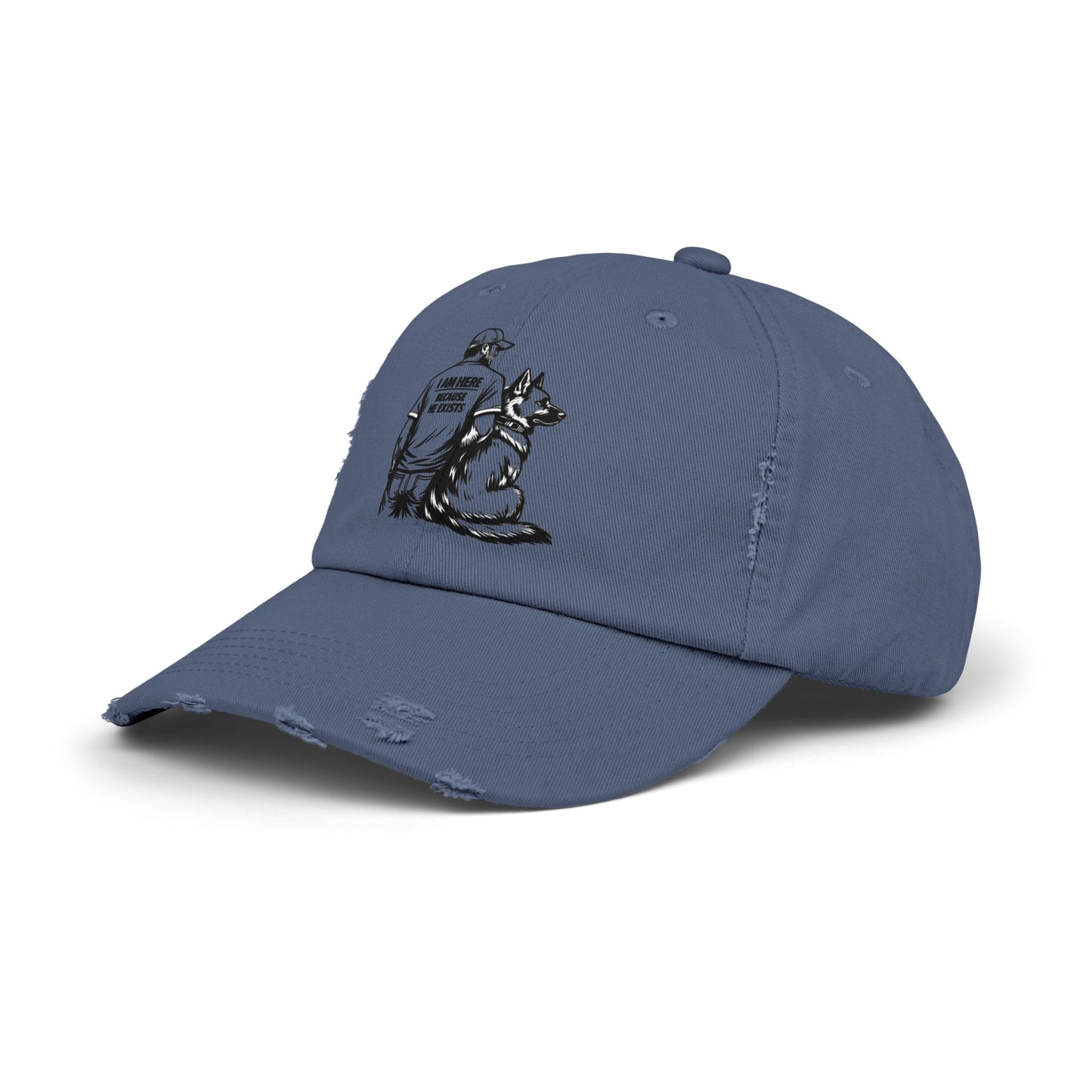 Dad and Dog Distressed Cap — Veteran/First Responder Tribute Hat