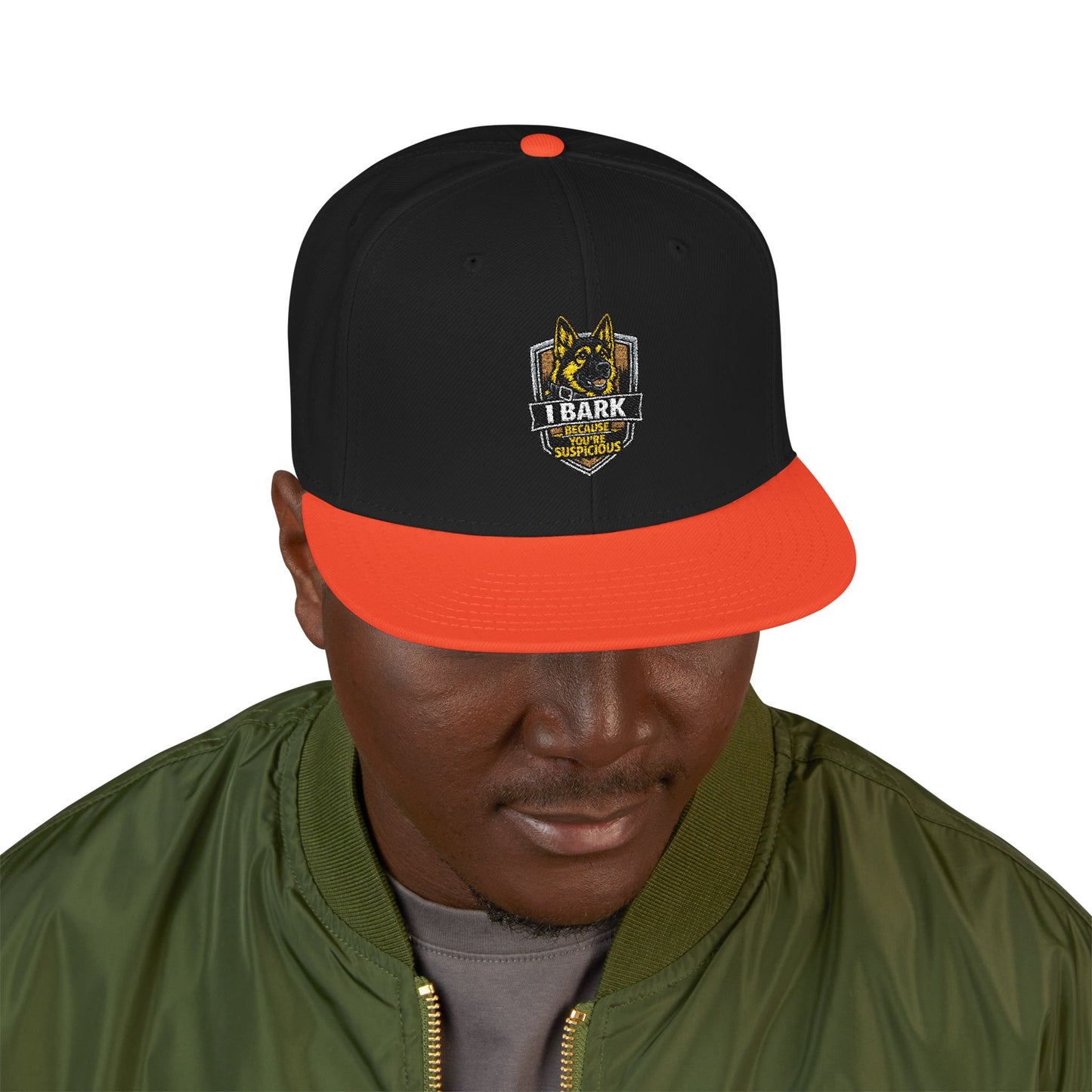 Embroidered Crown Skull Snapback Hat — Streetwear Baseball Cap with Gold Accent