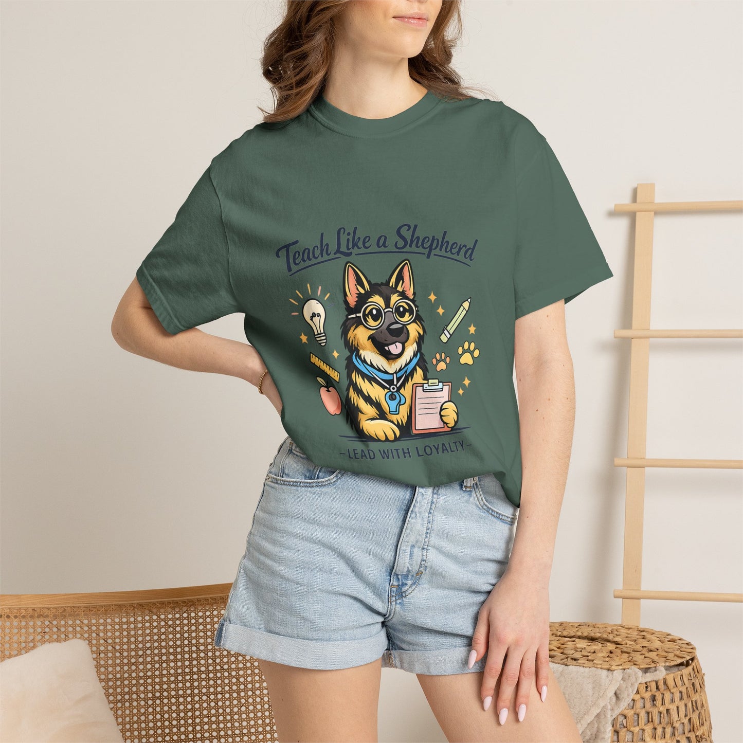 Teacher Life German Shepherd T‑Shirt – Funny Back to School Dog Lover Tee | Classroom Educator Gift | Bella Canvas 3001