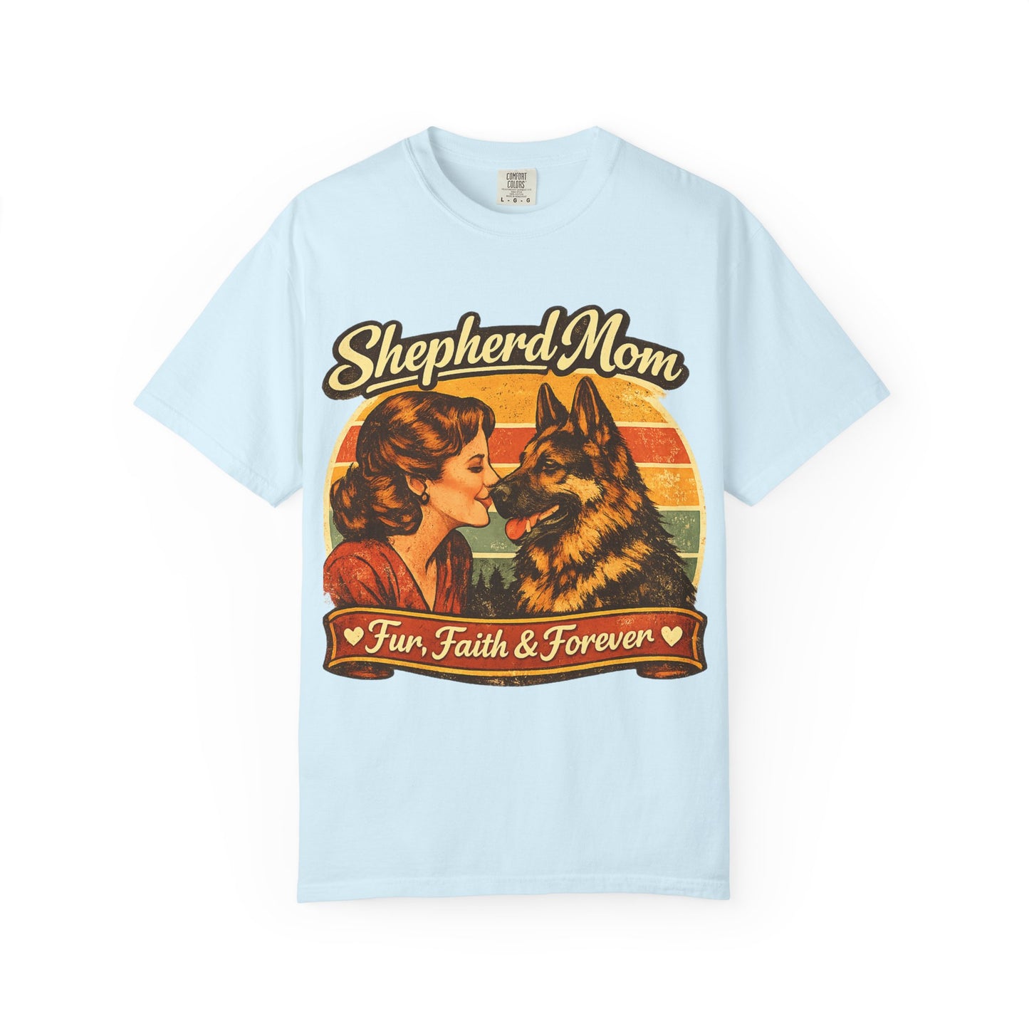 Shepherd Mom Vintage Portrait T-Shirt | German Shepherd Mom Tee