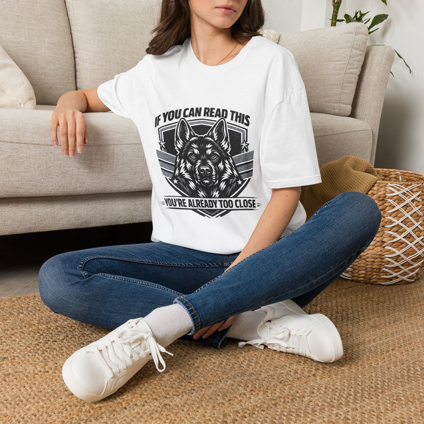 If You Can Read This German Shepherd T-Shirt — "If You Can Read This You’re Already Too Close" Dog Lover Tee